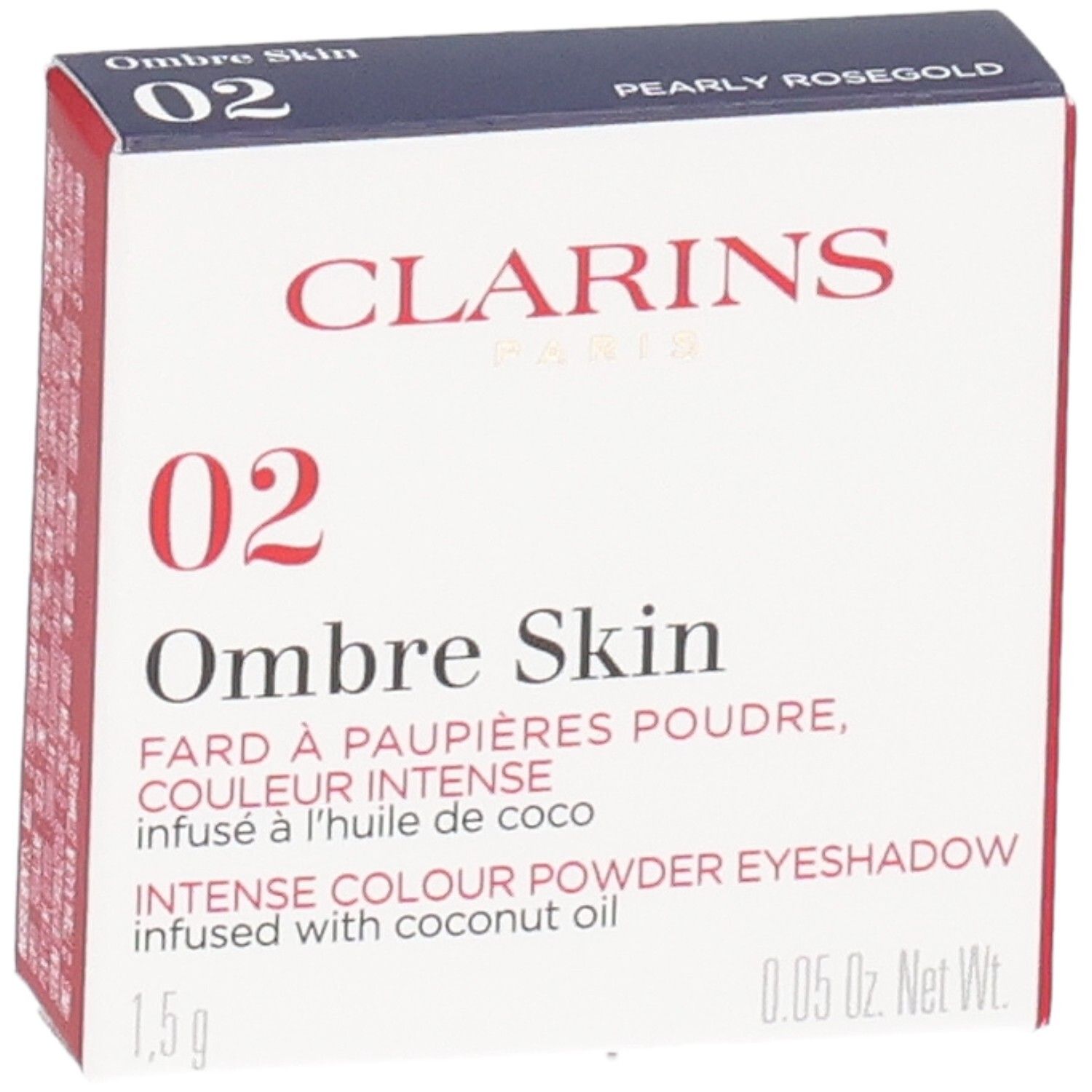 Clarins Ombre Skin Lidschatten 02 Pearly Rosegold in Faltschachtel.