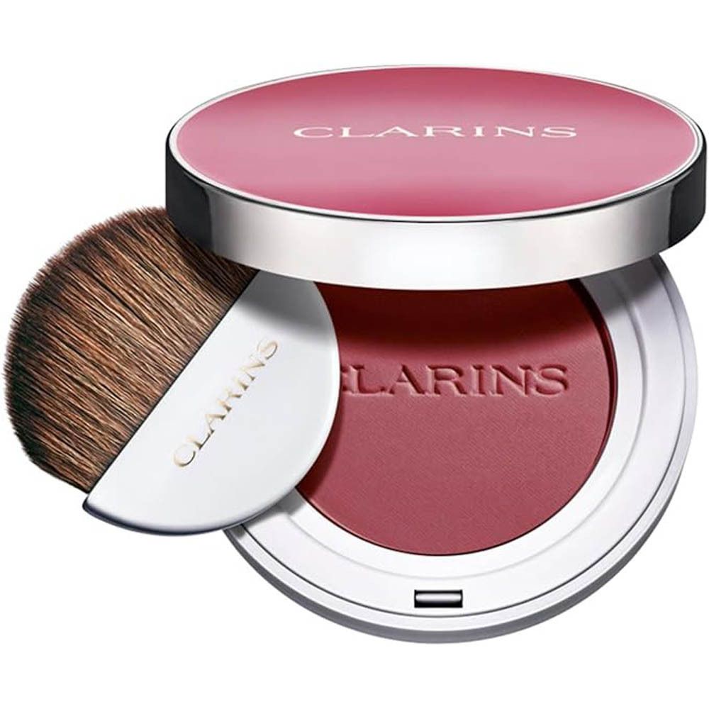Clarins Joli Blush 04 Cheeky Purple blush avec pinceau.