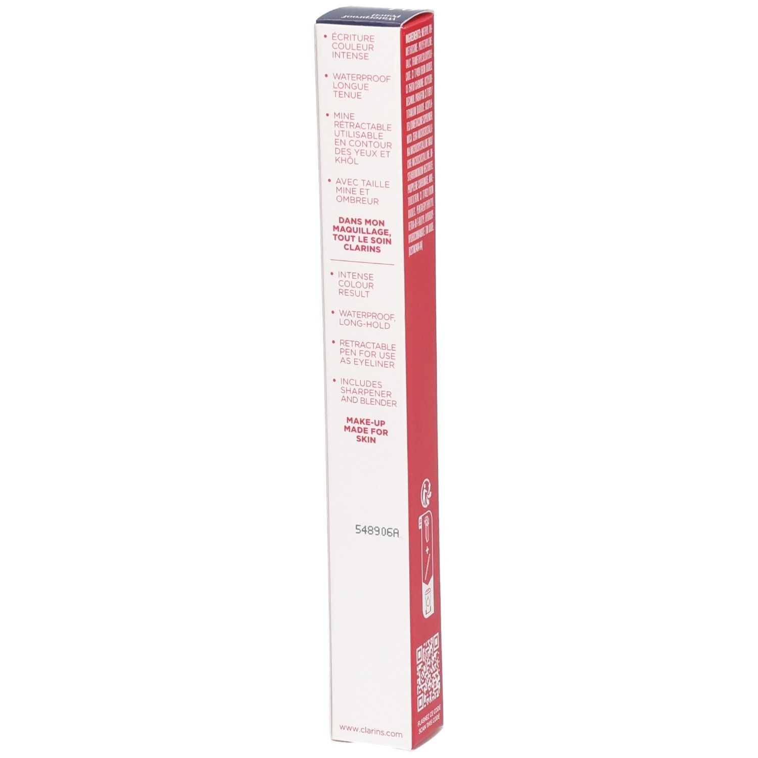 Clarins Waterproof Eye Pencil 04 Fig Verpackung. Ausziehbarer Eyeliner mit Spitzer.
