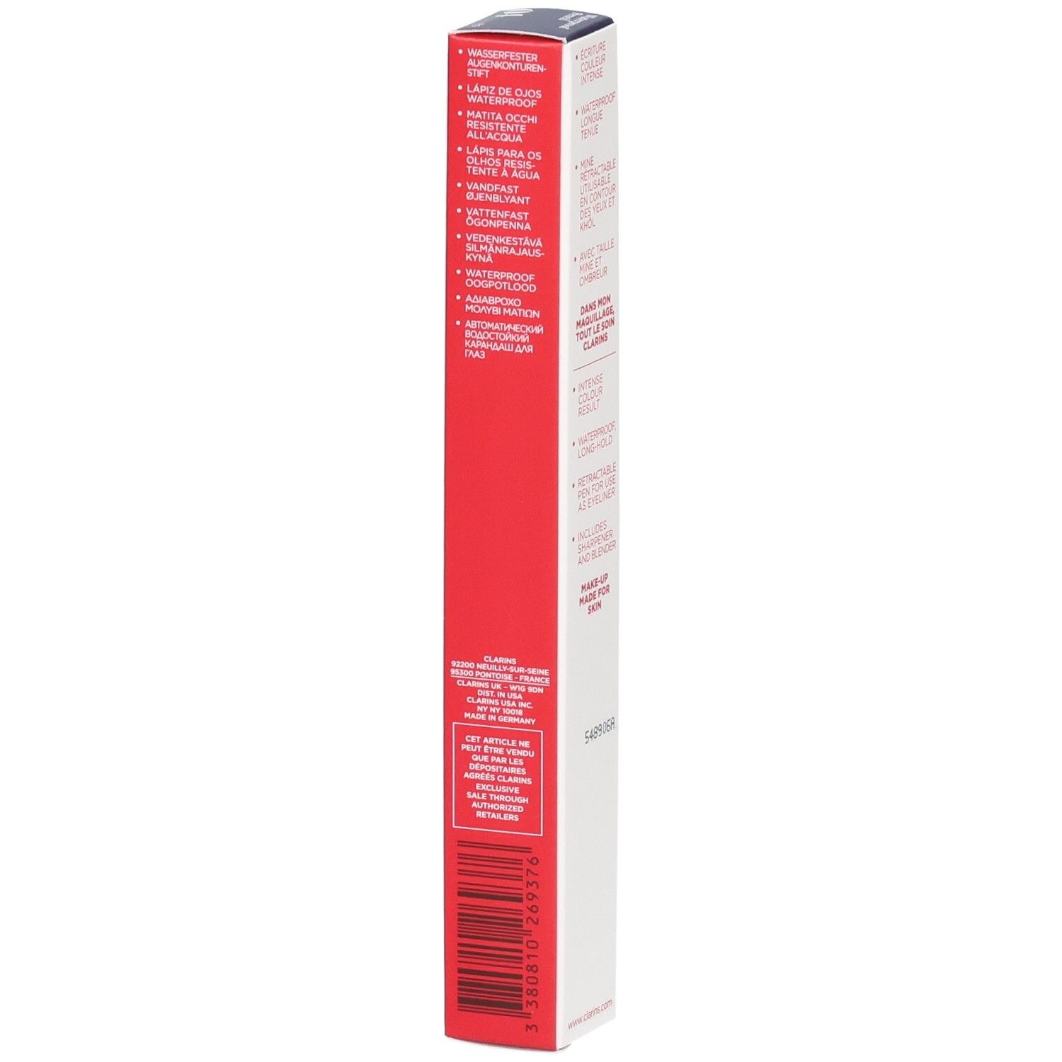 Clarins Waterproof Eye Pencil 04 Fig Verpackung. Langanhaltender, wasserfester Eyeliner.
