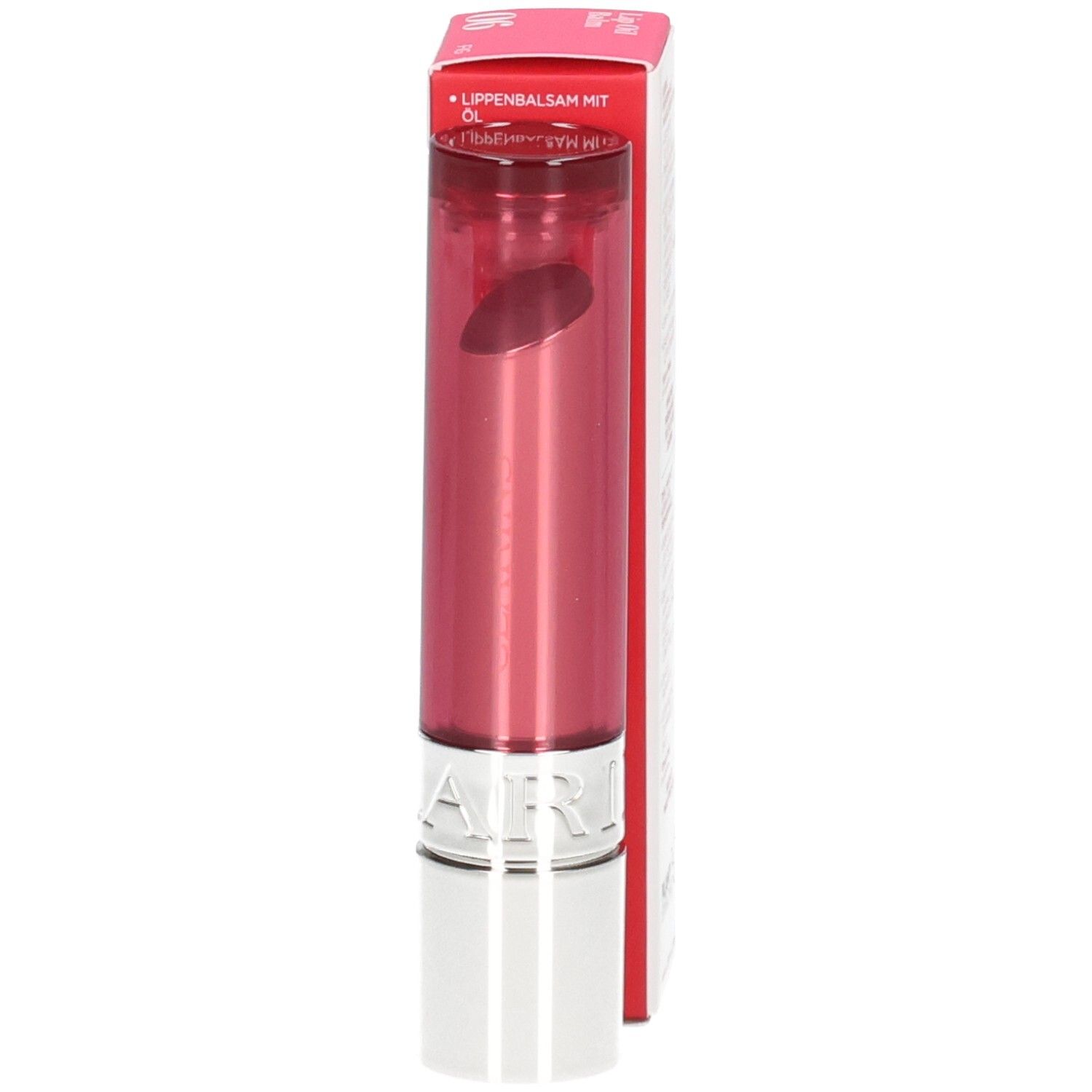 Clarins Lip Oil Balm, Farbe 06 Fig, mit Verpackung und Applikator.