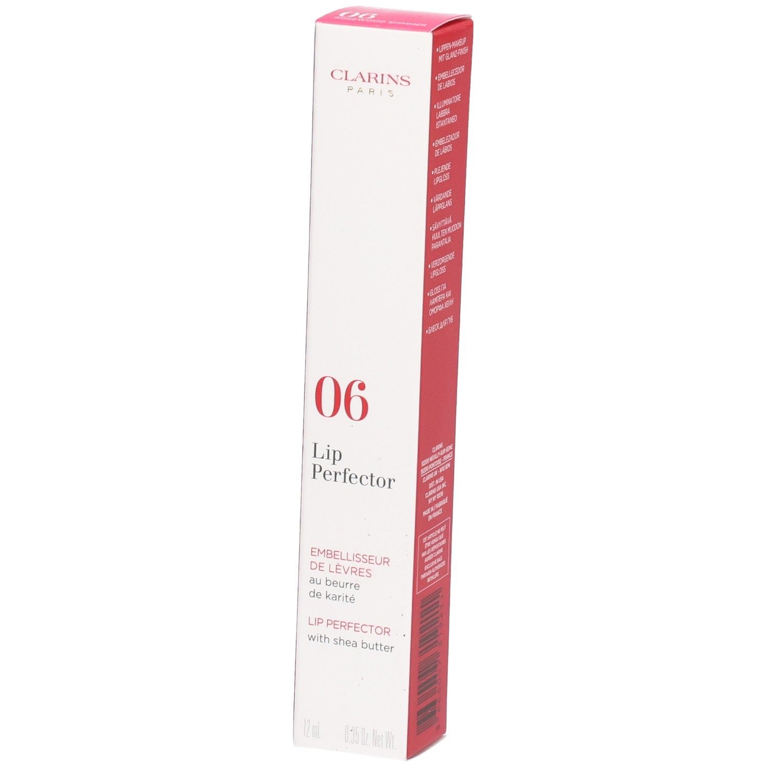 Clarins Lip Perfector 06 in Umverpackung, mit Shea Butter.