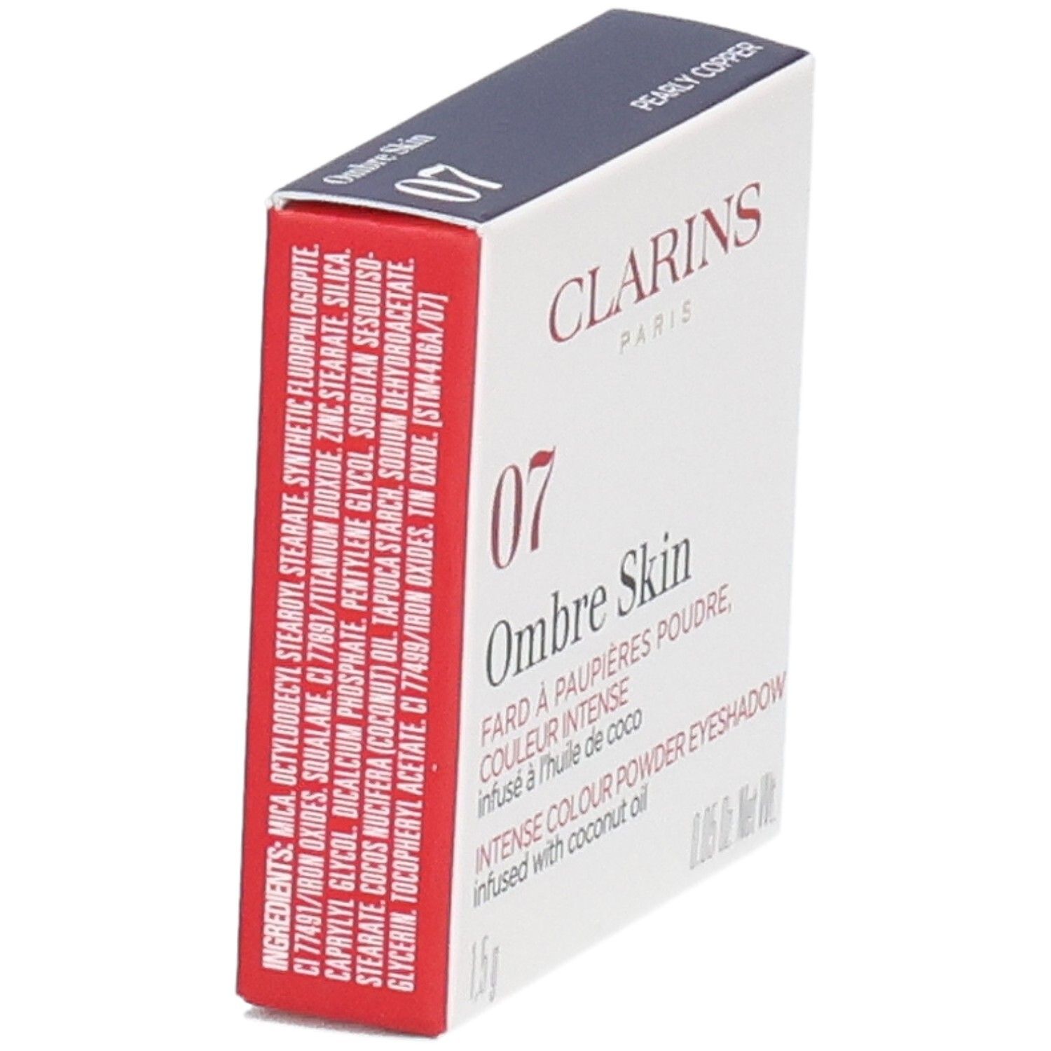 Clarins Ombre Skin Lidschatten Kompakt 07 Perliges Kupfer, 1,5 g, Seitenansicht.