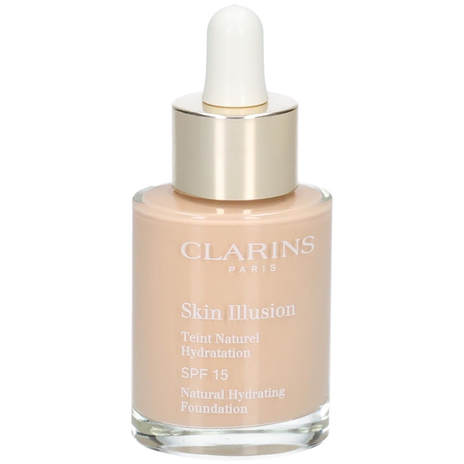 Clarins Skin Illusion Foundation in Glasflasche mit Pipetten-Applikator. SPF 15.