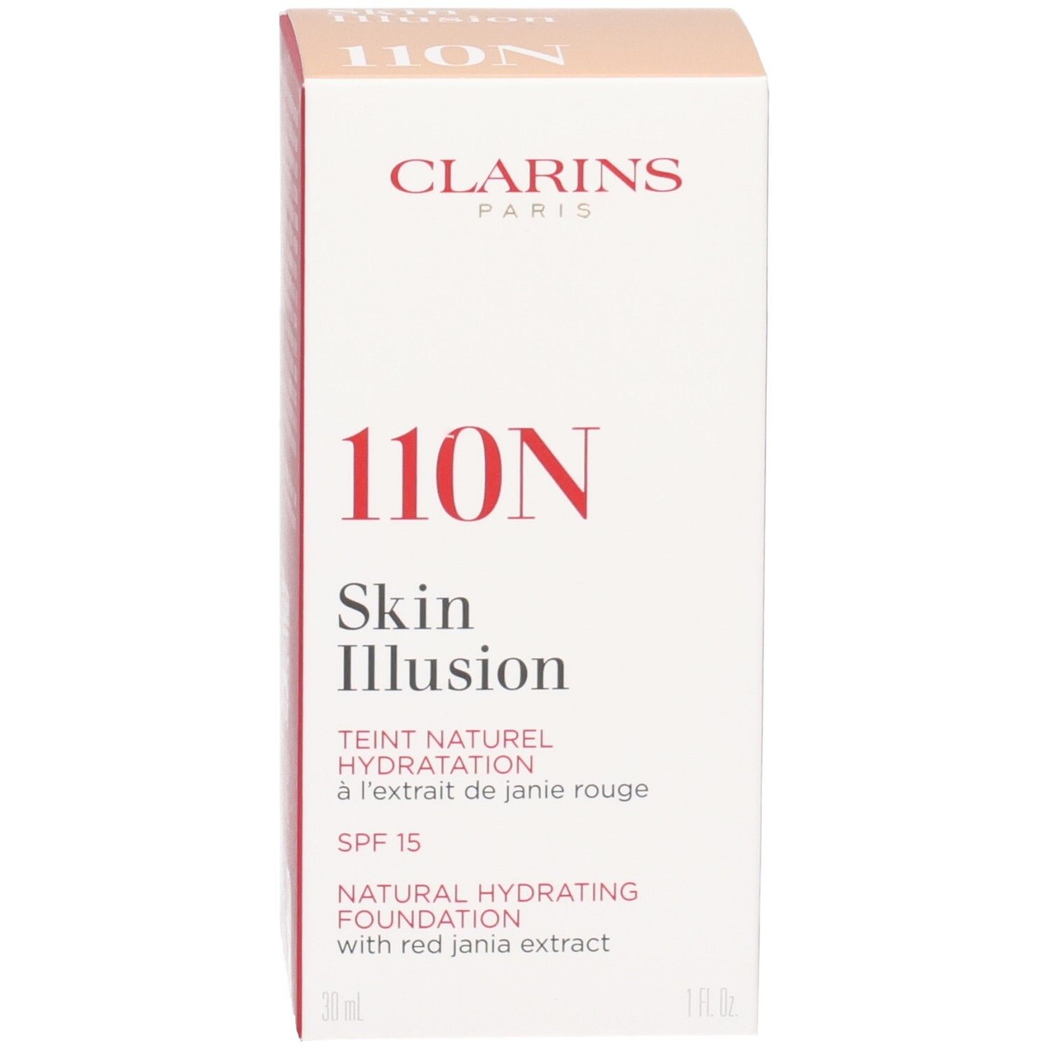 Clarins Skin Illusion Foundation (110 Honey) mit Verpackung. SPF 15.