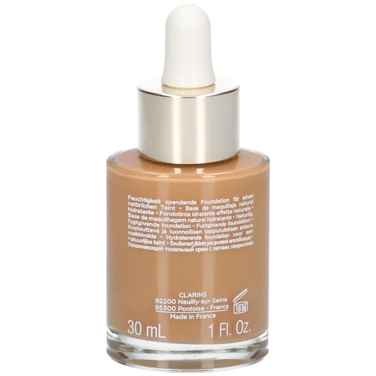 Clarins Skin Illusion Foundation, Glasflasche mit Pipette, 30 ml, Farbton 116.5 Coffee.