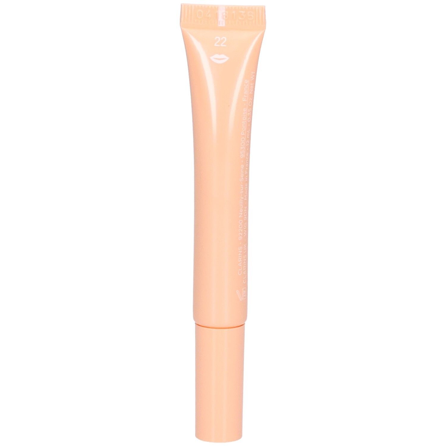 Clarins Lip Perfector, Rückseite mit Nummer 22 und Lippen-Symbol.