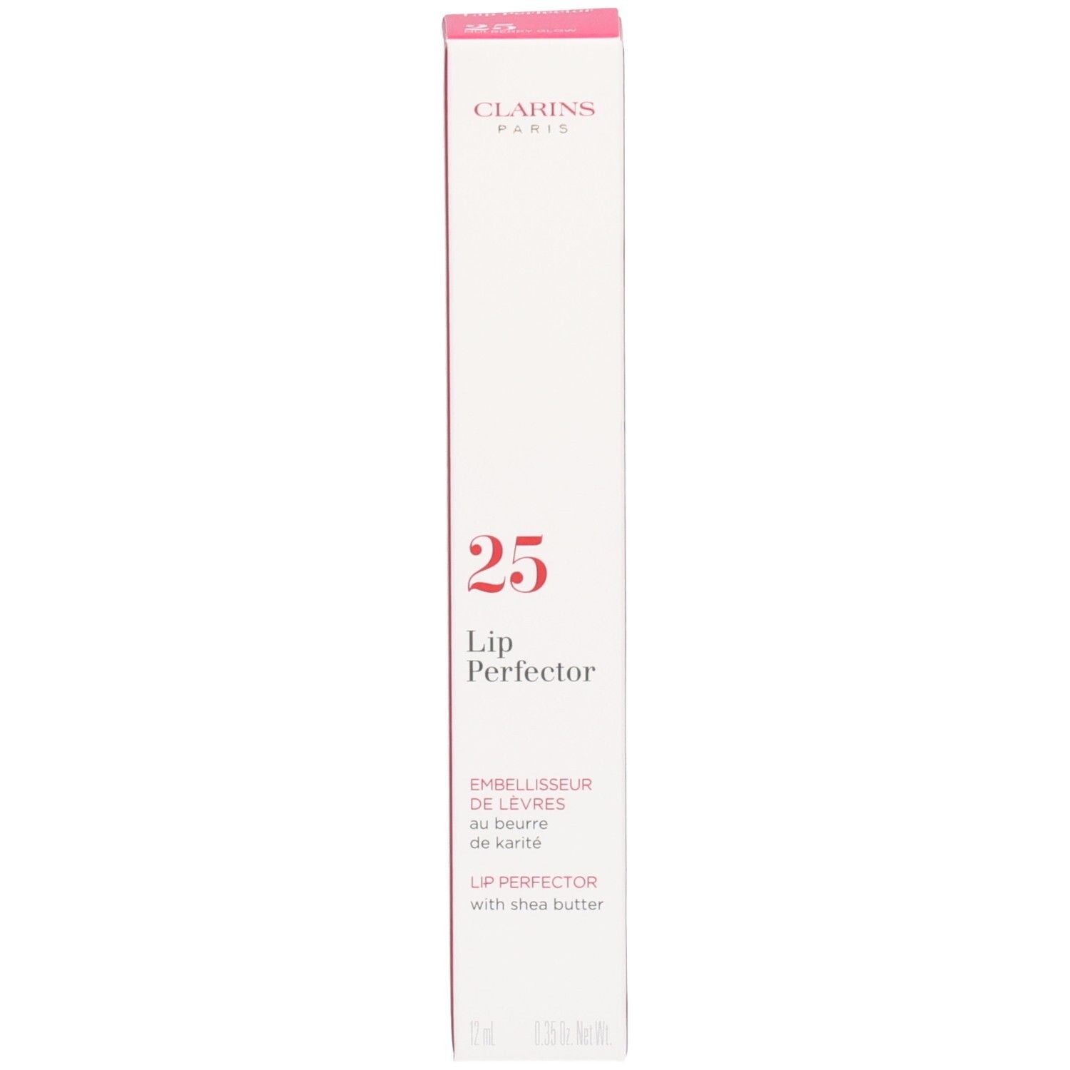 Clarins Lip Perfector, Farbton 25, Umverpackung.