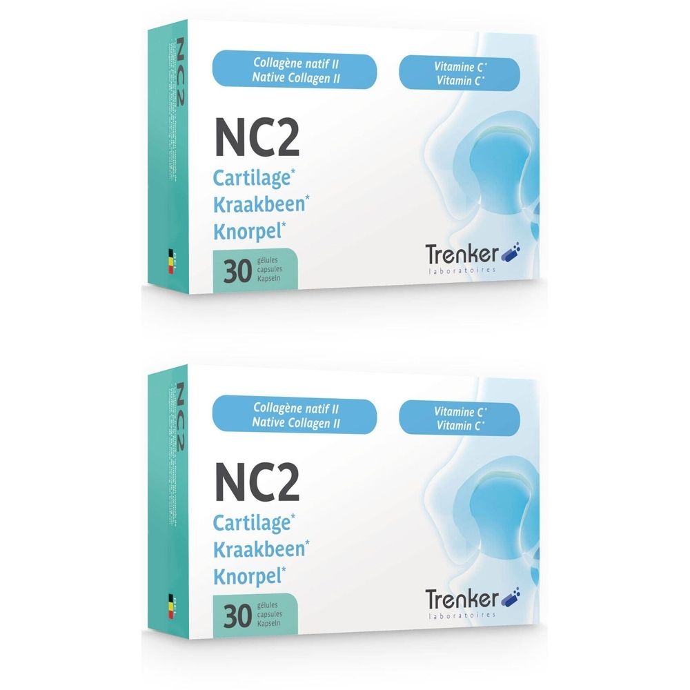 Deux boîtes de "NC2 Cartilage". Contient 30 gélules. Marque Trenker.