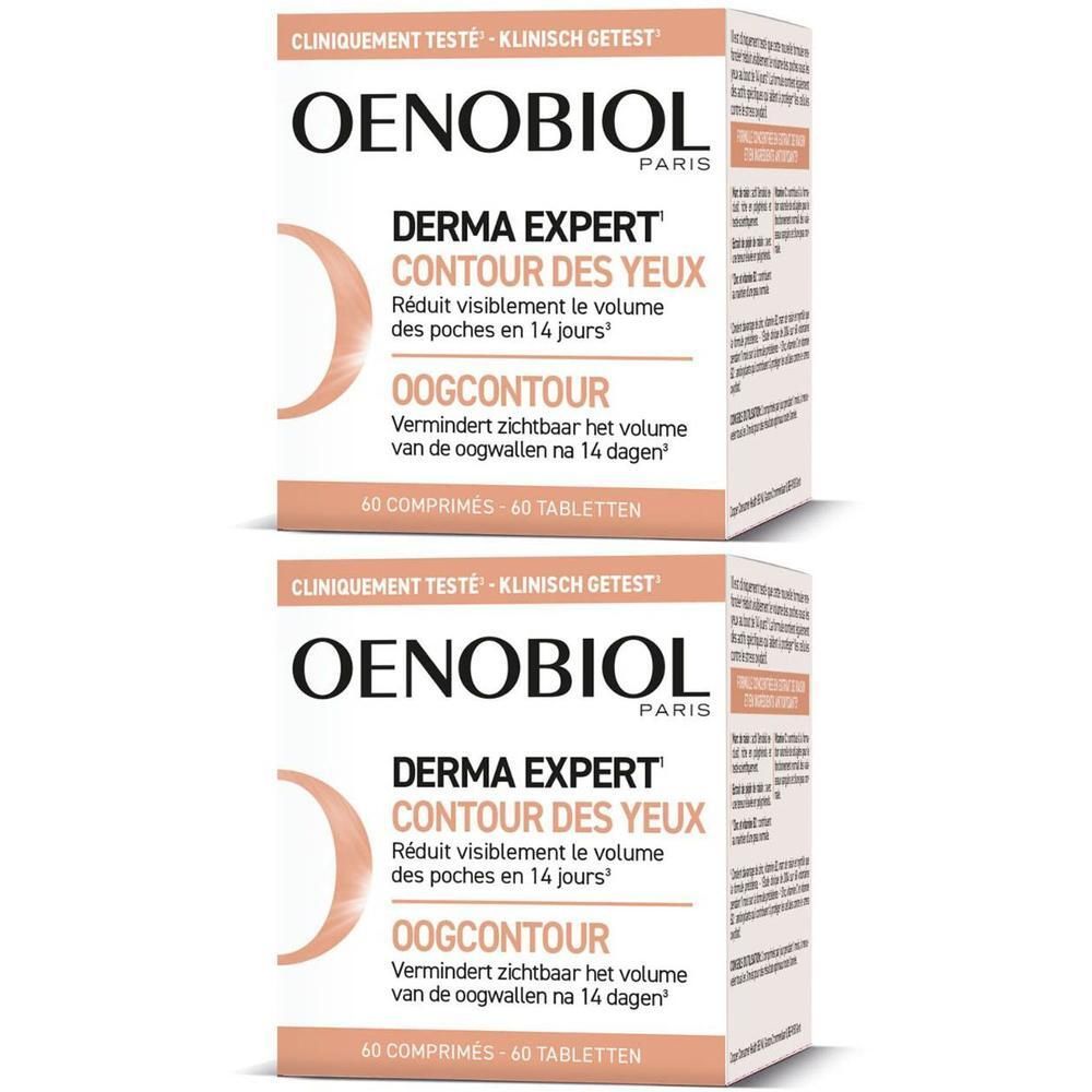 Zwei Packungen Oenobiol Derma Expert Augenkontur, 60 Tabletten.