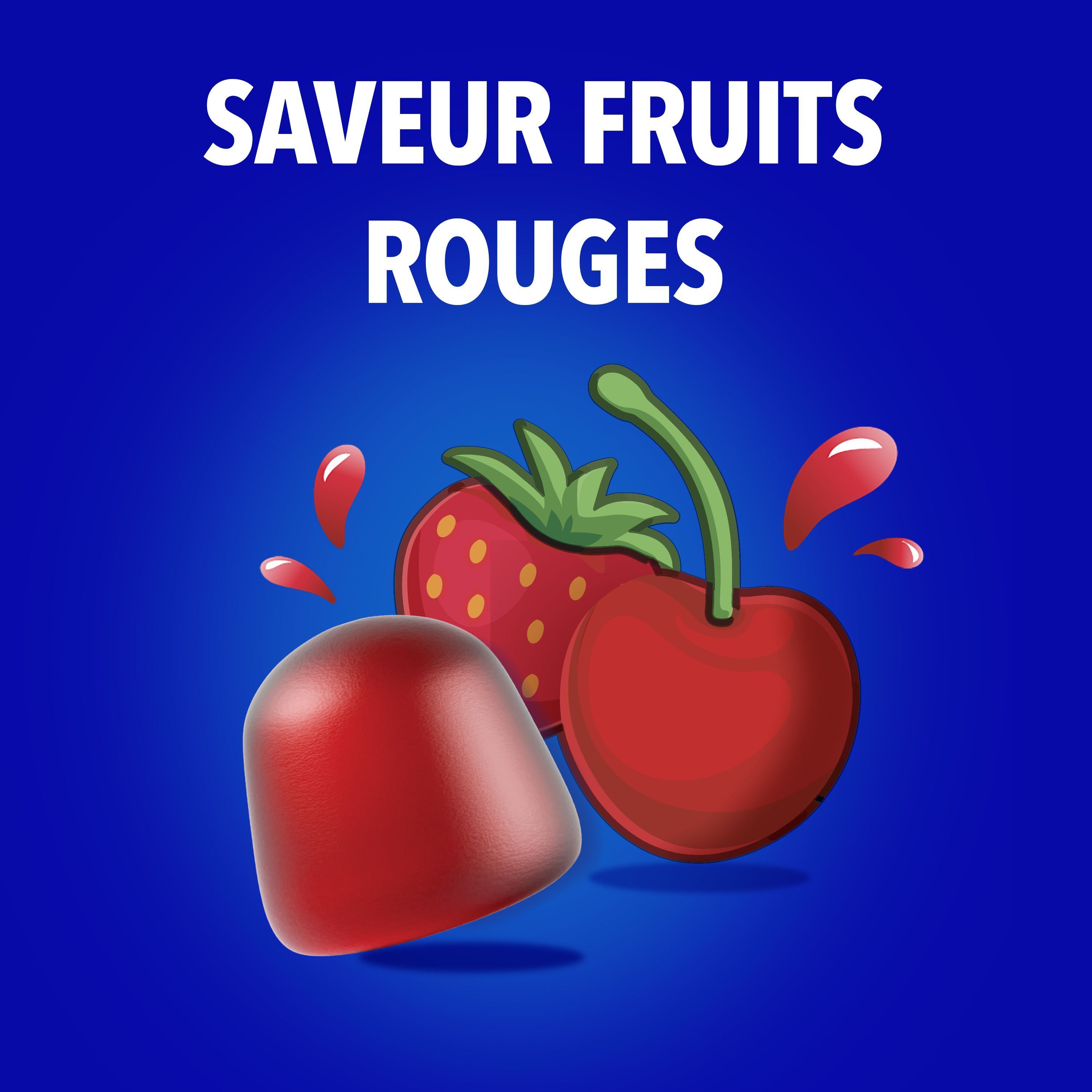 Femme en haut rouge avec poing levé. Texte: SOUTIEN IMMUNITAIRE qui vient de l'intérieur.