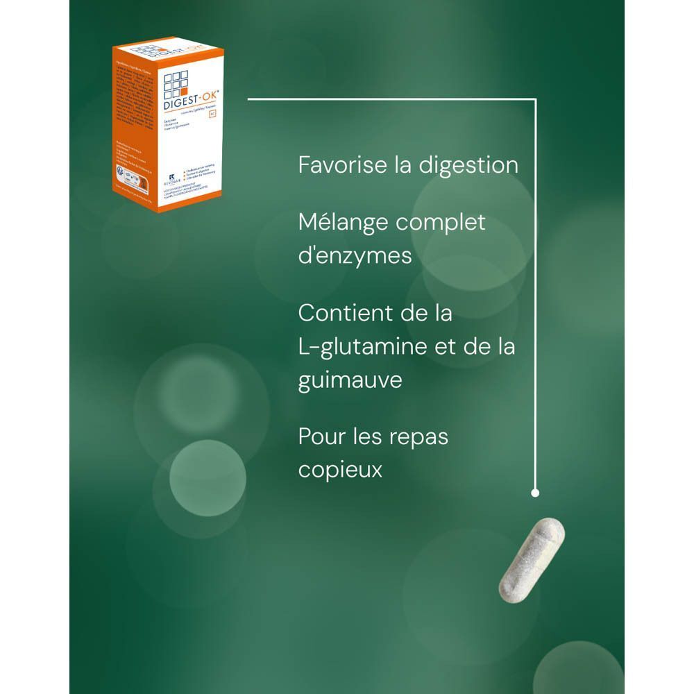 Deux boîtes de DIGEST-OK complément alimentaire, capsules, 60 pièces.