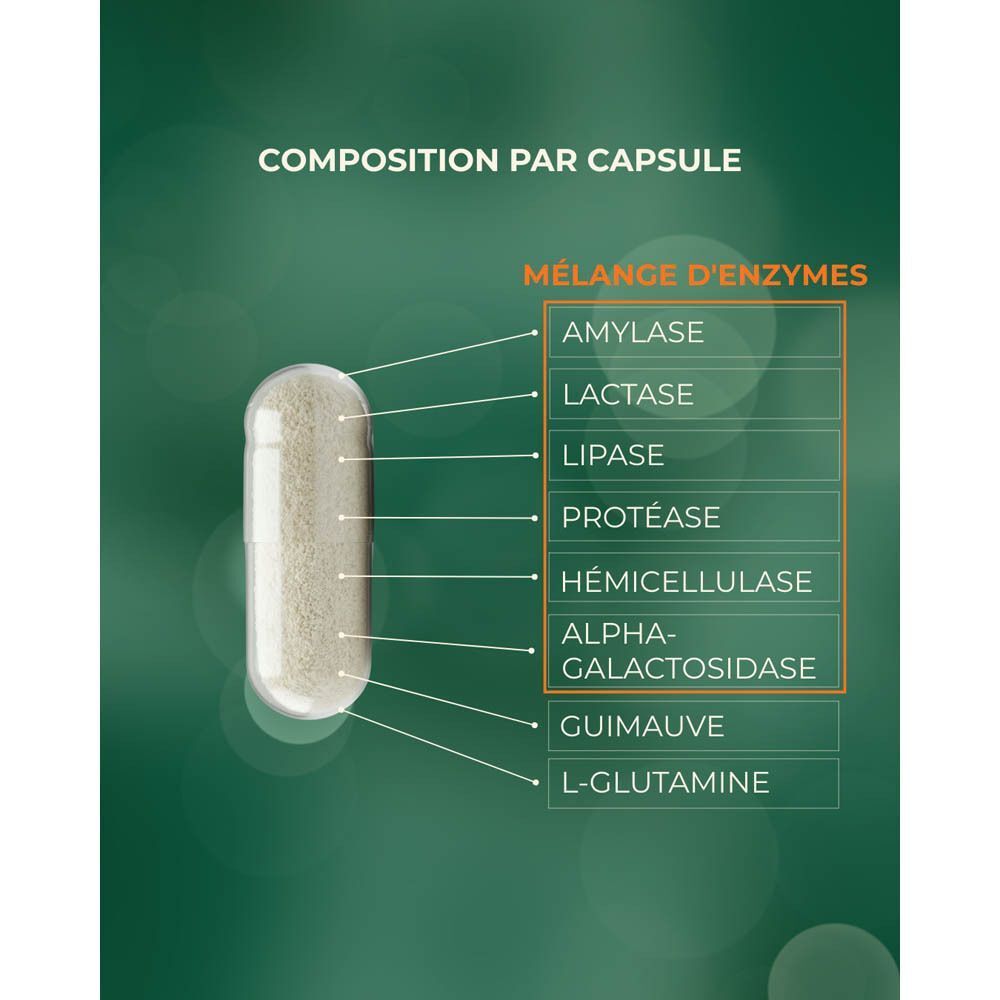 Une main prend une capsule DIGEST-OK avant un repas.