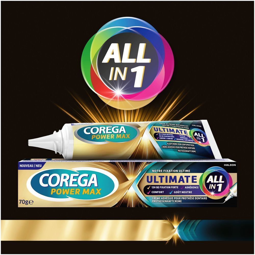 Femme mangeant une brochette. Texte : Notre fixation ultime, 263% plus fort.