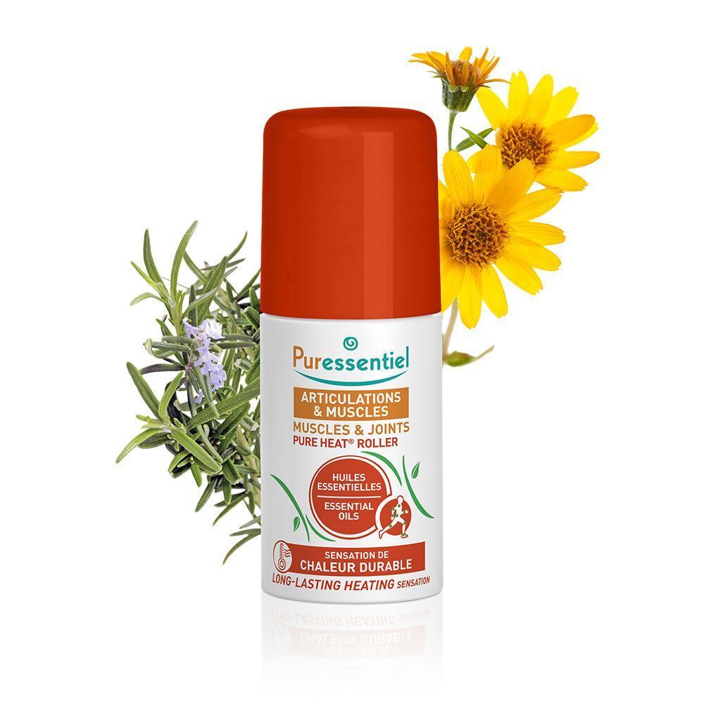 Puressentiel Gelenke Pure Heat Roller Roll-on mit Rosmarin und Arnika.