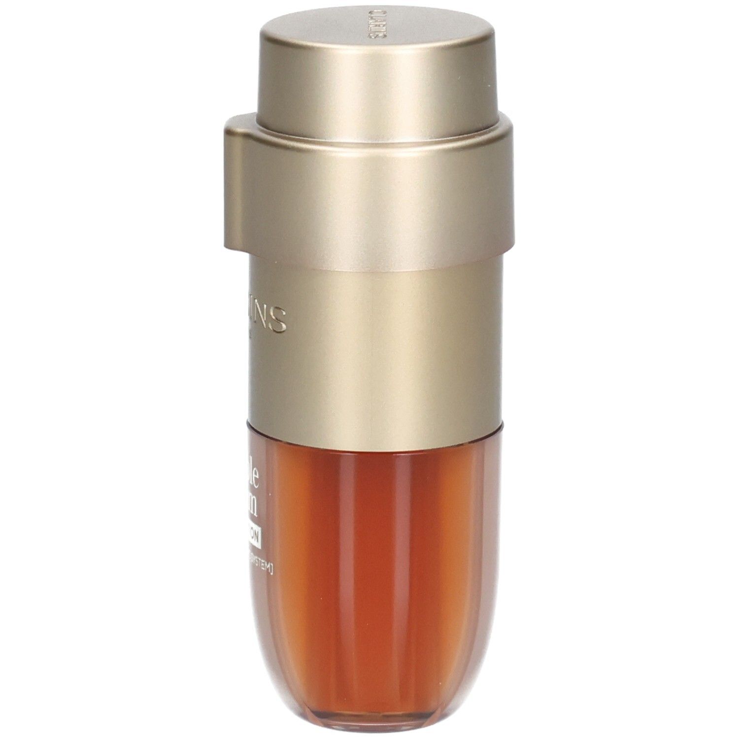 Clarins Double Serum Foundation L6W, gold and amber liquid.