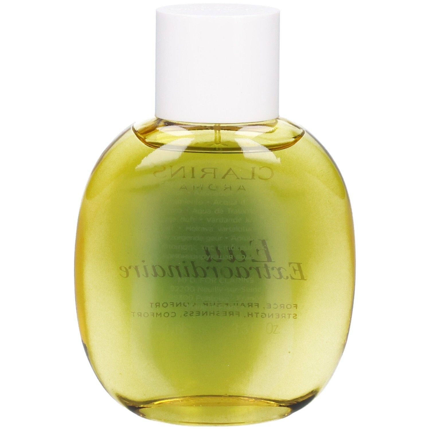 Clarins Eau Extraordinaire Aroma Flakon, Rückansicht.