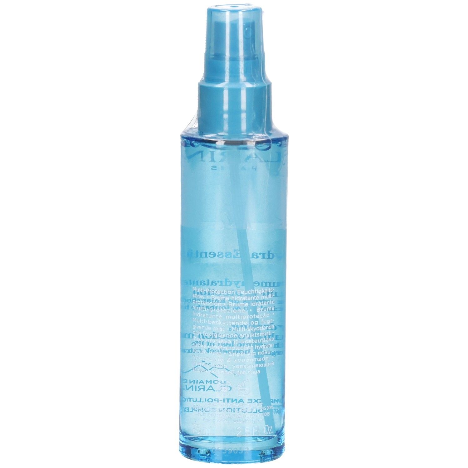Clarins Hydra-Essentiel Brume Hydratante Multi-Protection Pumpsprühflasche.