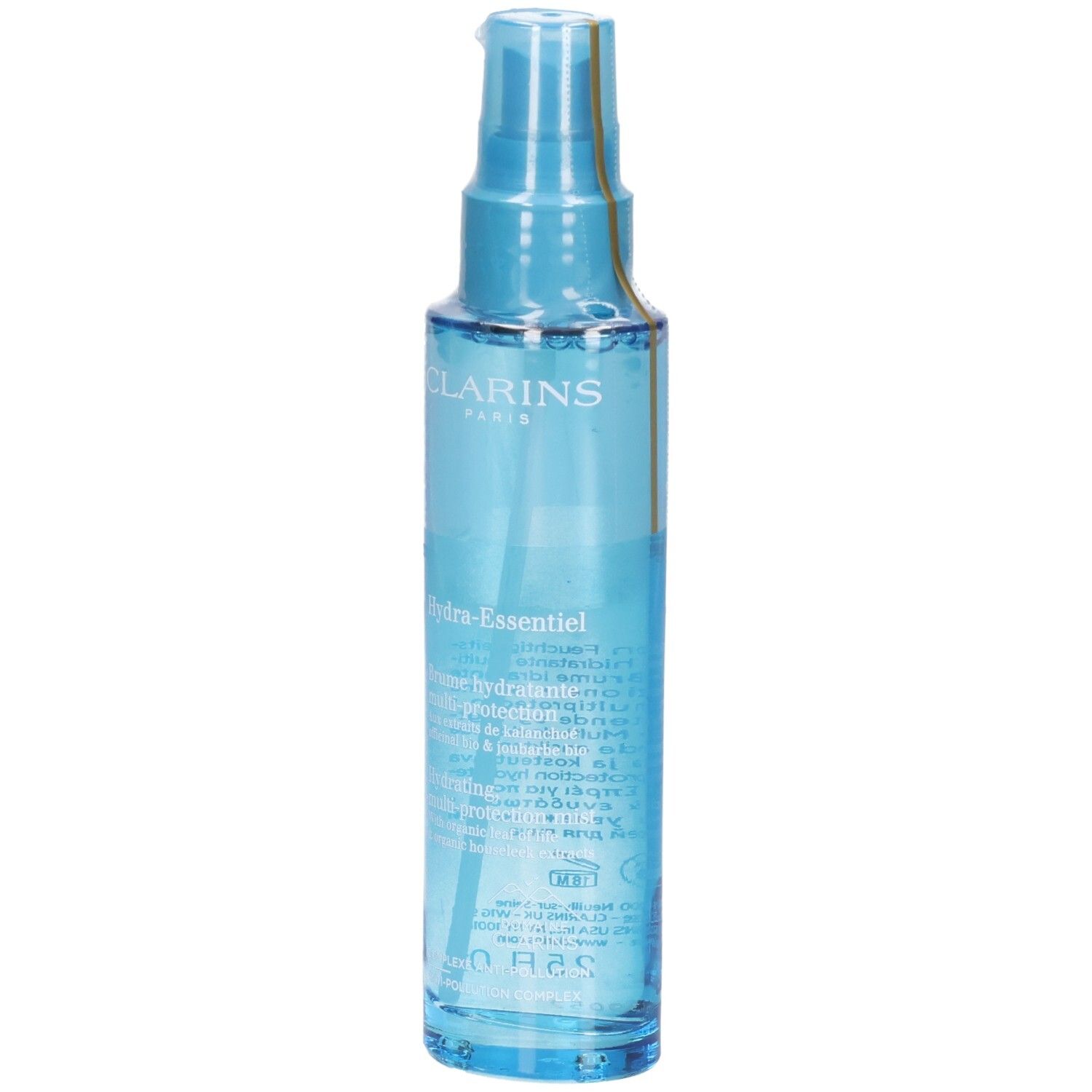 Clarins Hydra-Essentiel Brume Hydratante Multi-Protection Pumpsprühflasche.