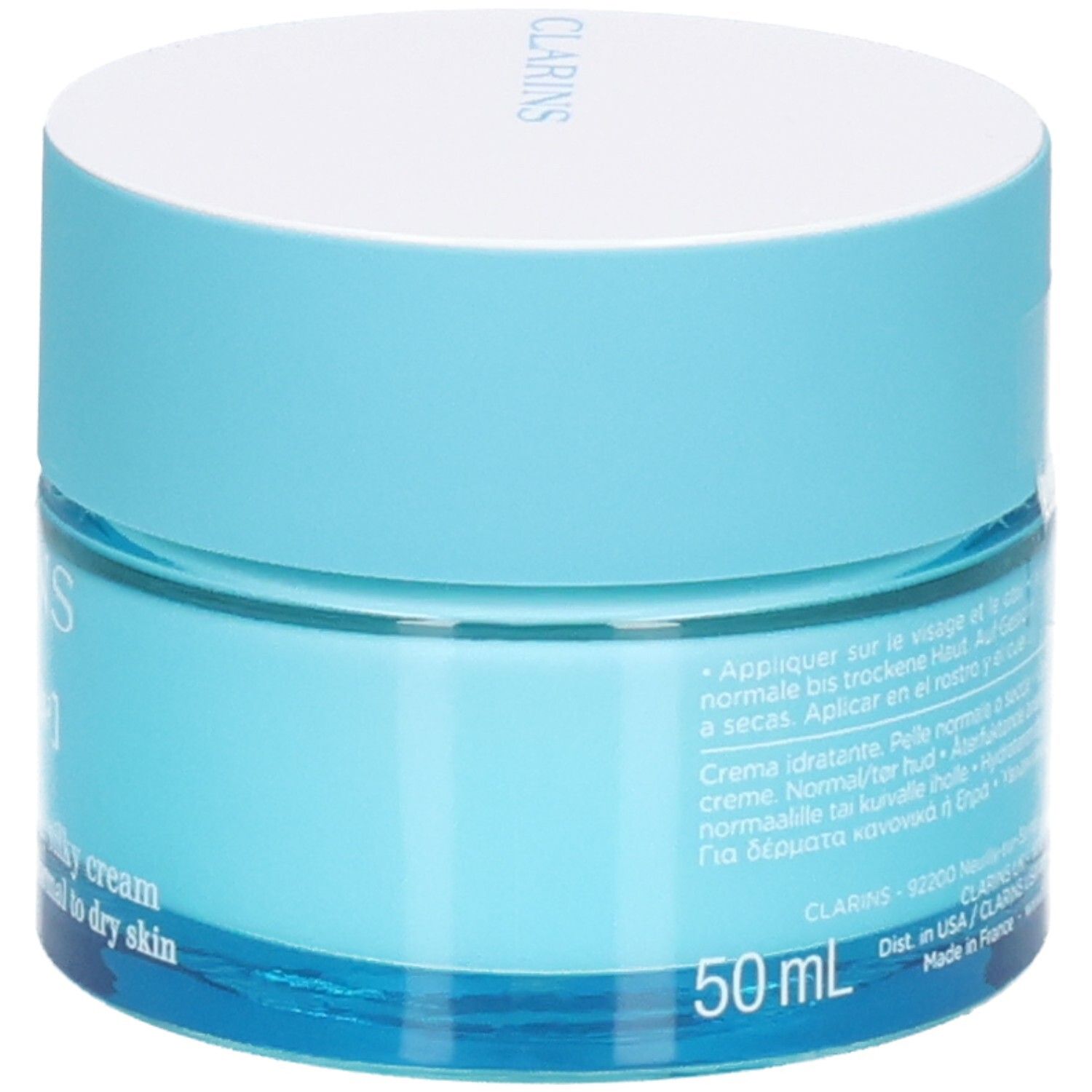 Clarins Hydra-Essentiel [HA²] Tagescreme, 50ml, mit Hinweisen zur Anwendung.