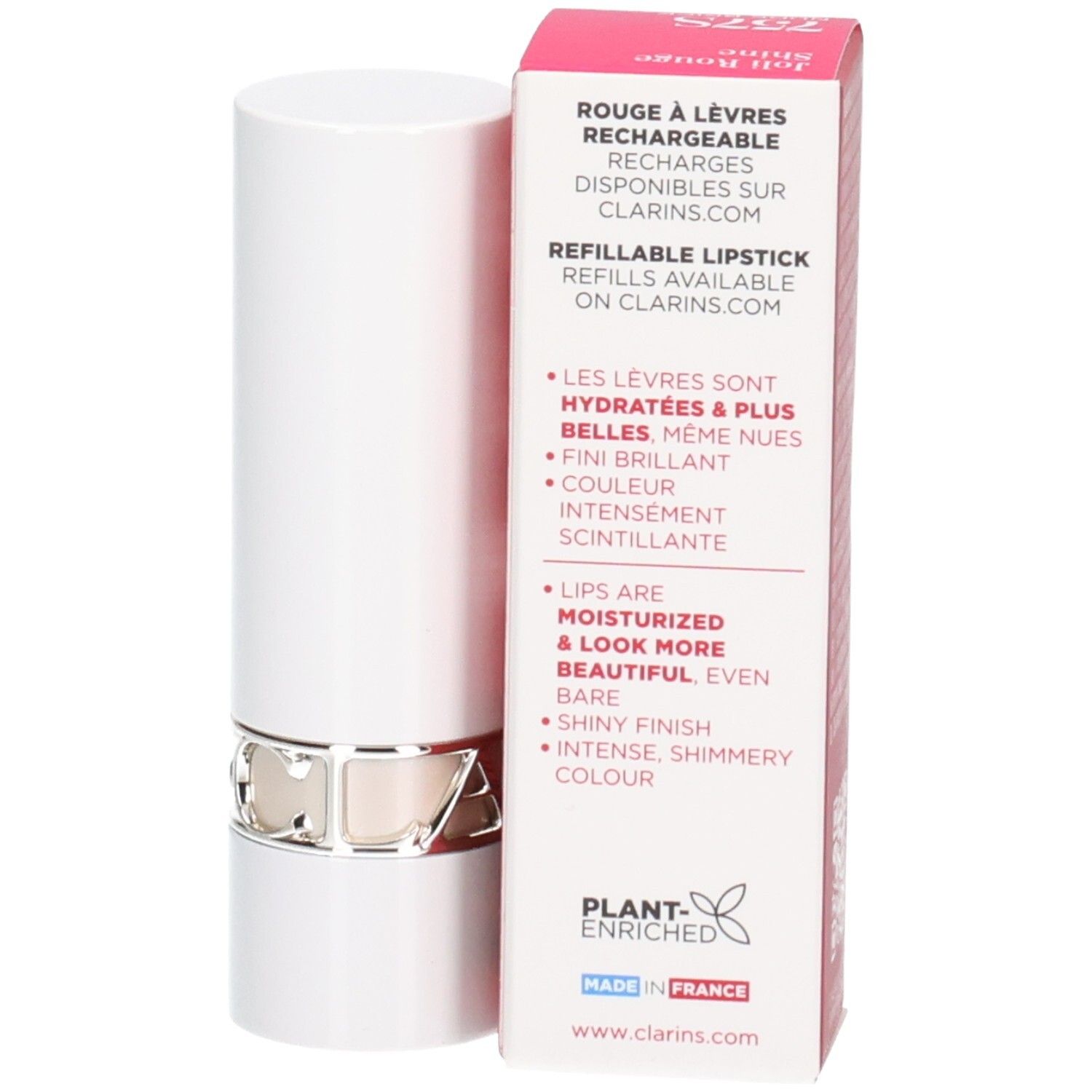 Clarins Joli Rouge Satin Lippenstift 757S Nude Brick, wiederbefüllbar, mit Informationen zur Nachfüllbarkeit.