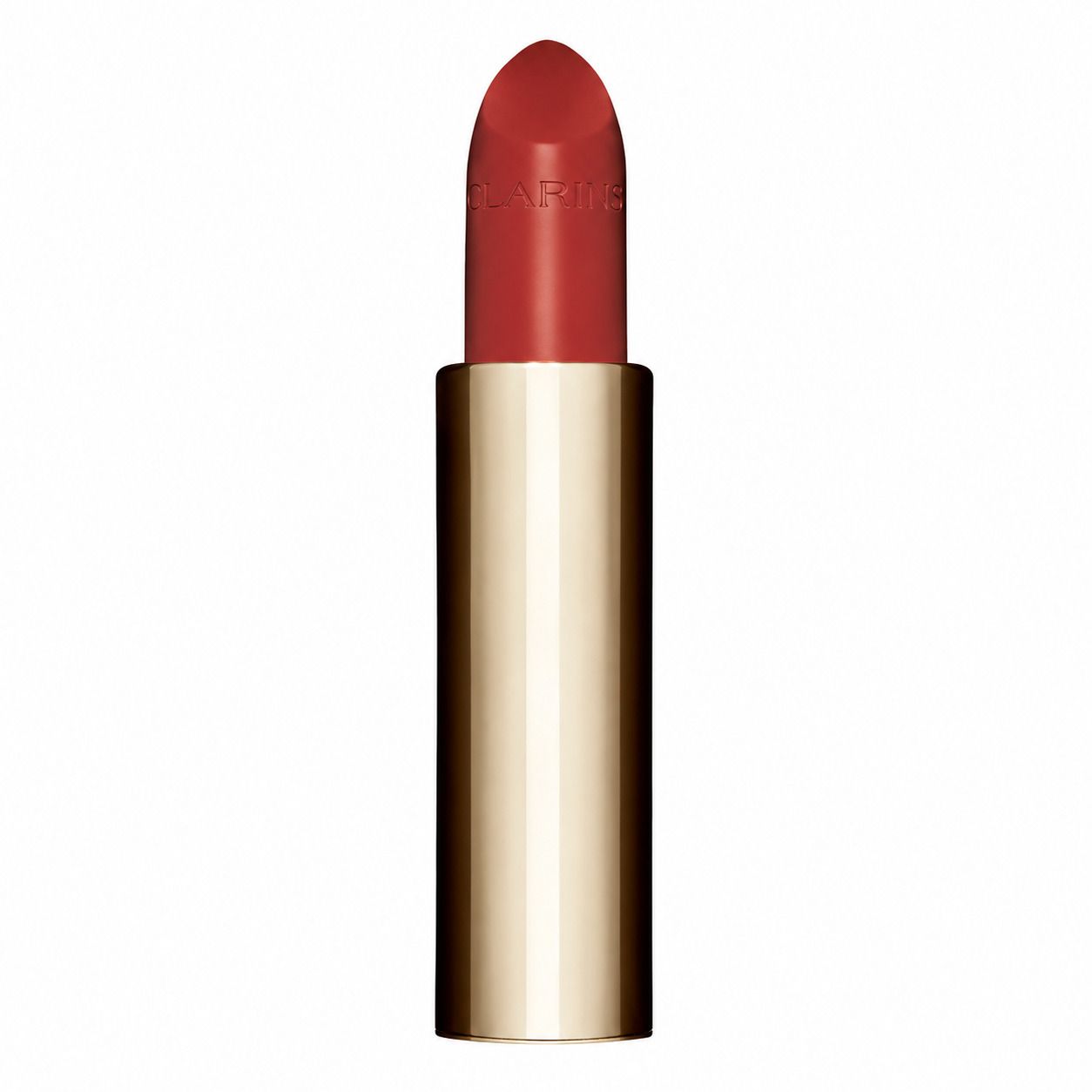 Roter Lippenstift in goldfarbener Hülse mit sichtbarem Markennamen.