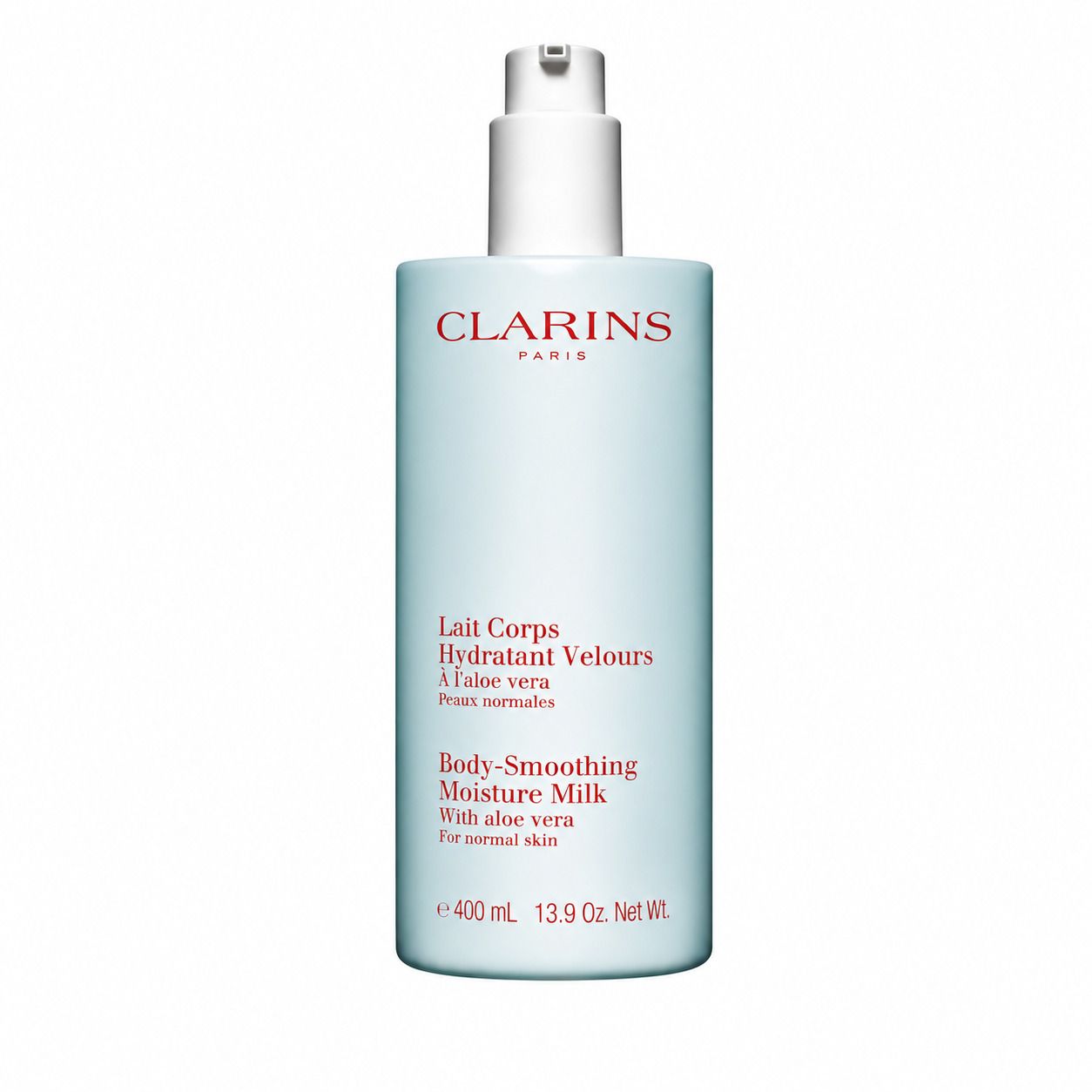 Clarins Lait Corps Hydratant Velours, 400 ml Lait pour le corps avec pompe.