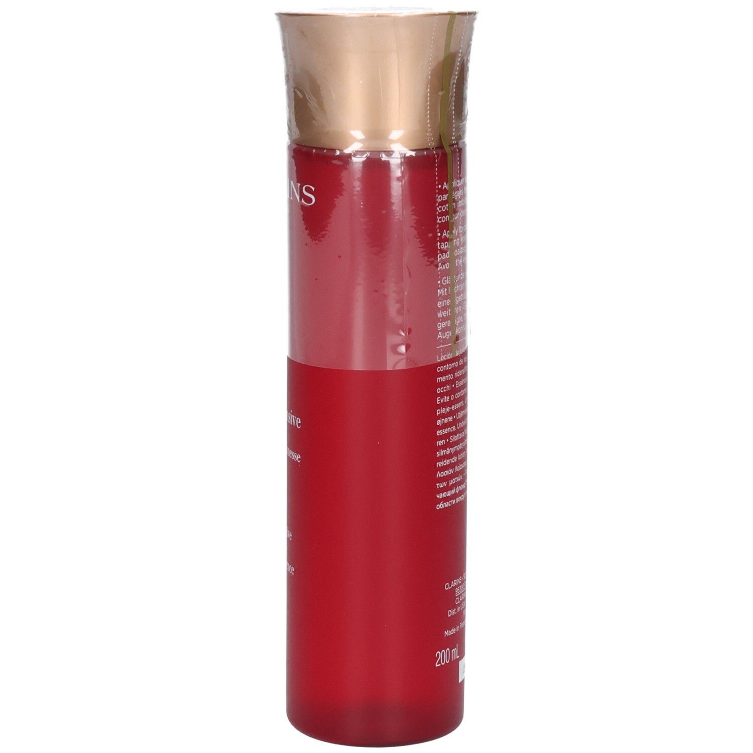 Flacon Clarins Multi-Intensive Essence, vue de côté.