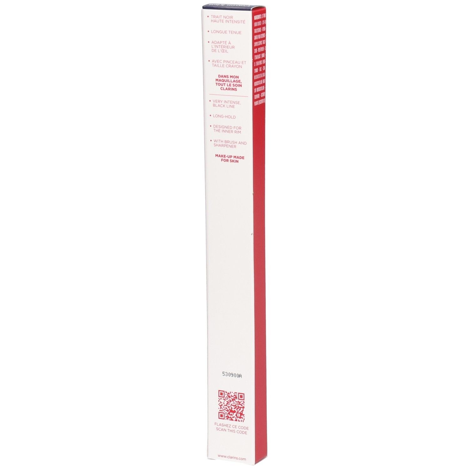 Clarins Crayon Khôl Eyeliner 01 Carbon Black, Verpackung mit QR-Code.