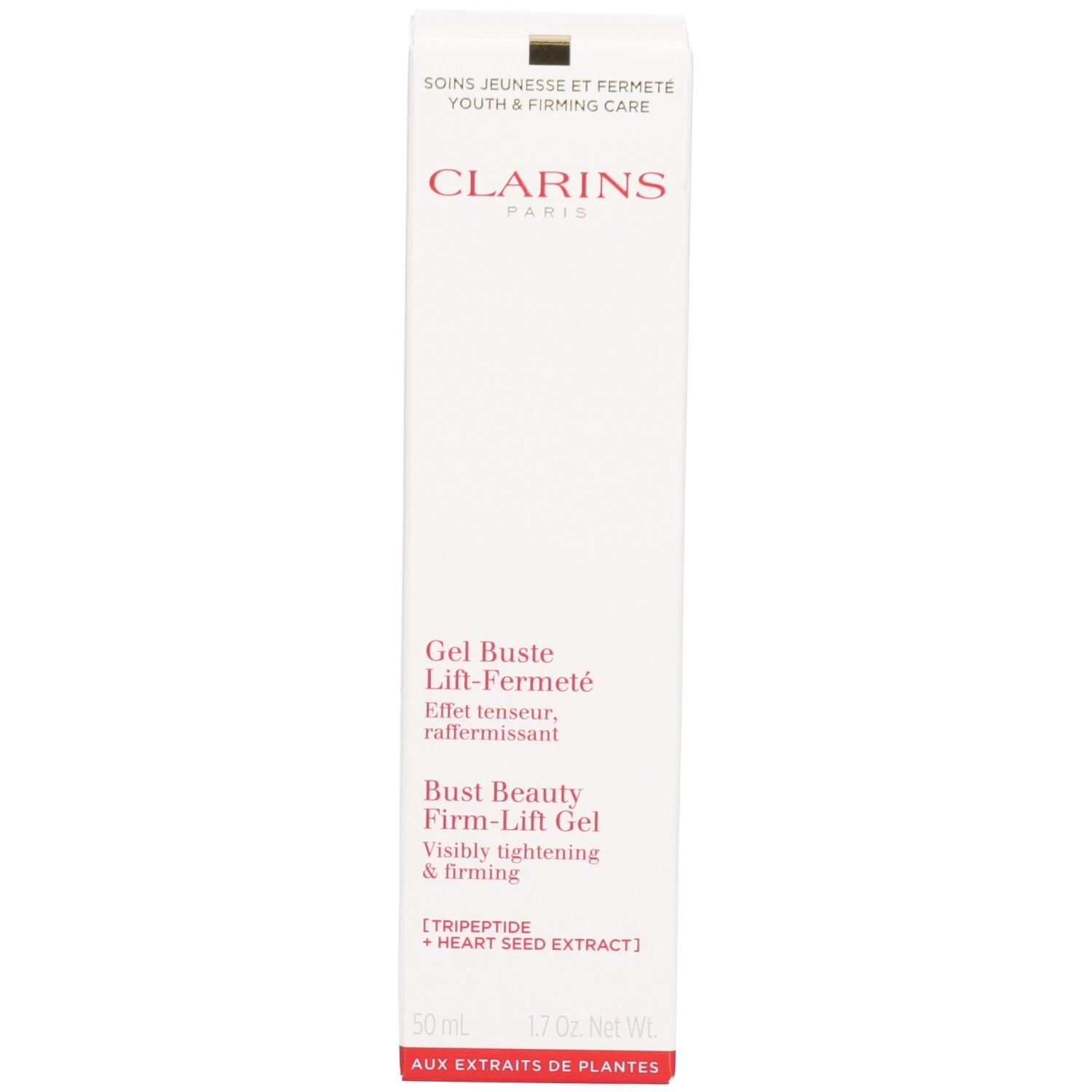 Clarins Bust Beauty Firm-Lift Gel und Kartonverpackung. 50 ml.