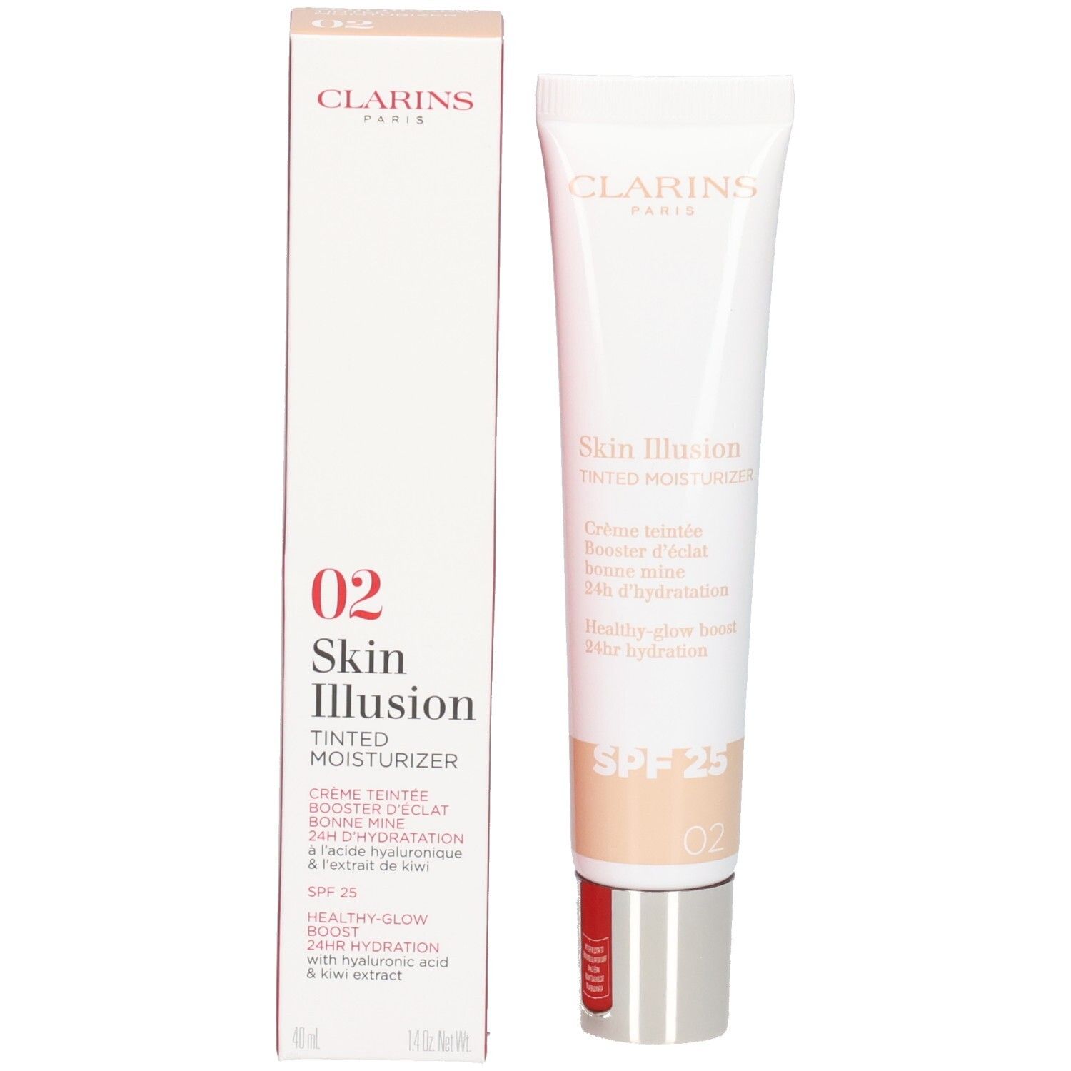 Clarins Skin Illusion getönte Feuchtigkeitscreme, SPF 25, Farbton 02.