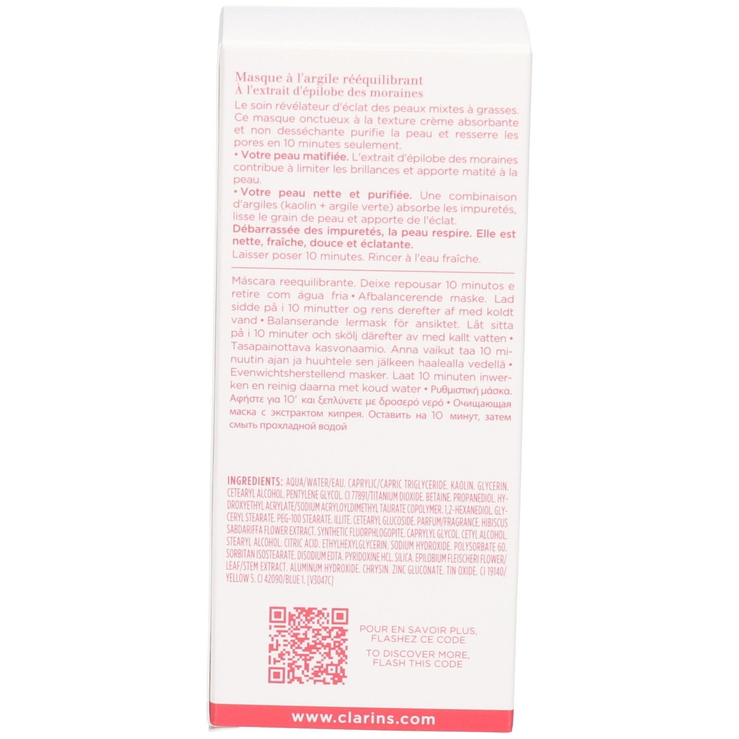 Clarins SOS Pure Gesichtsmaske, 75 ml.