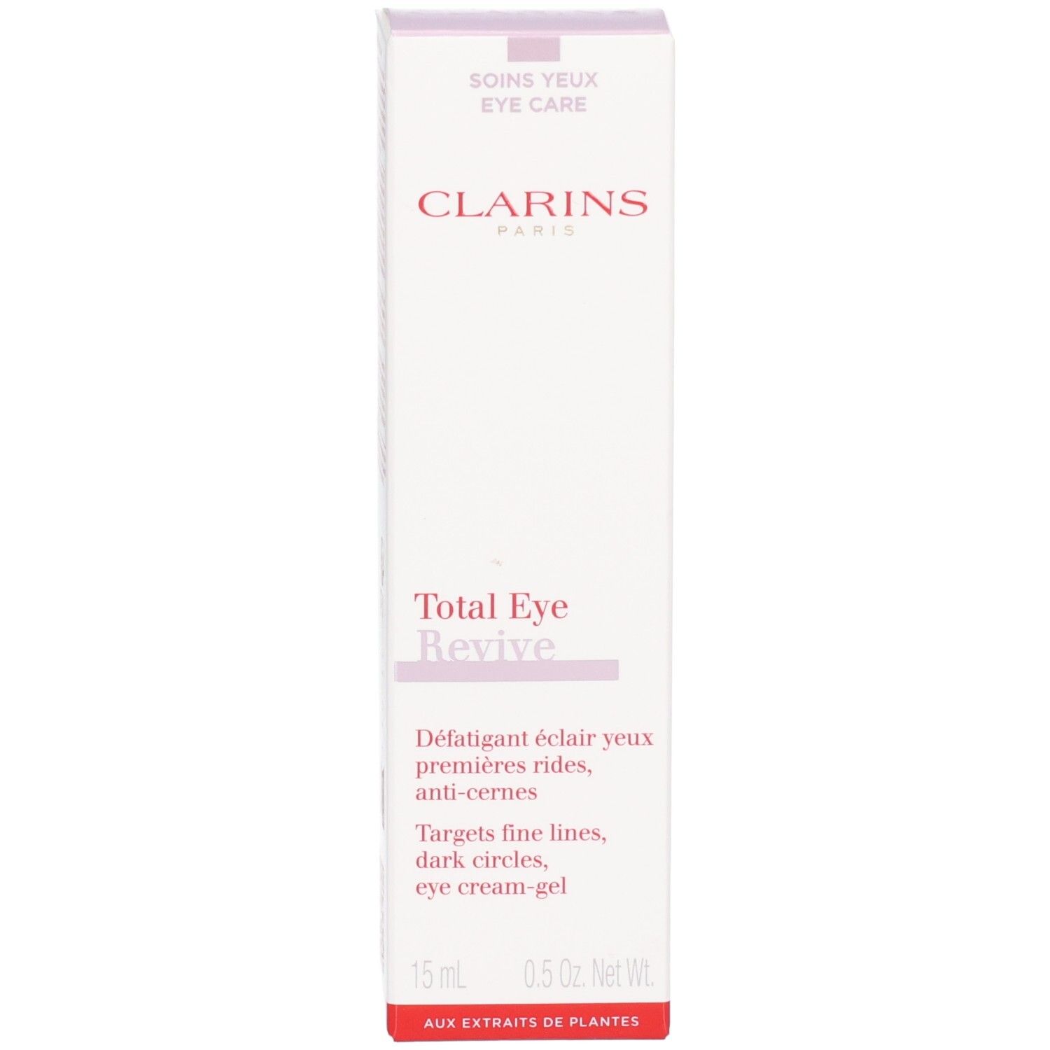 Verpackung Clarins Total Eye Revive, Vorderseite mit Produktnamen.
