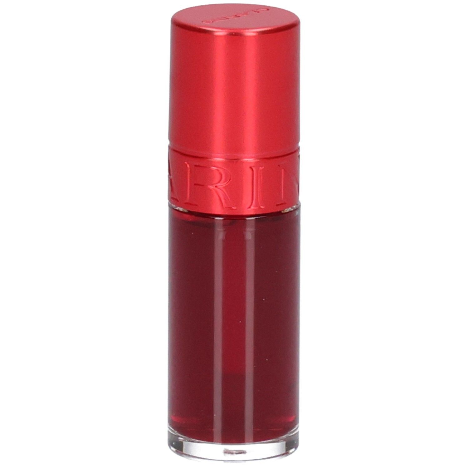 Clarins Eau à Lèvres 09: Rote Lippenstiftflasche mit rotem Deckel.