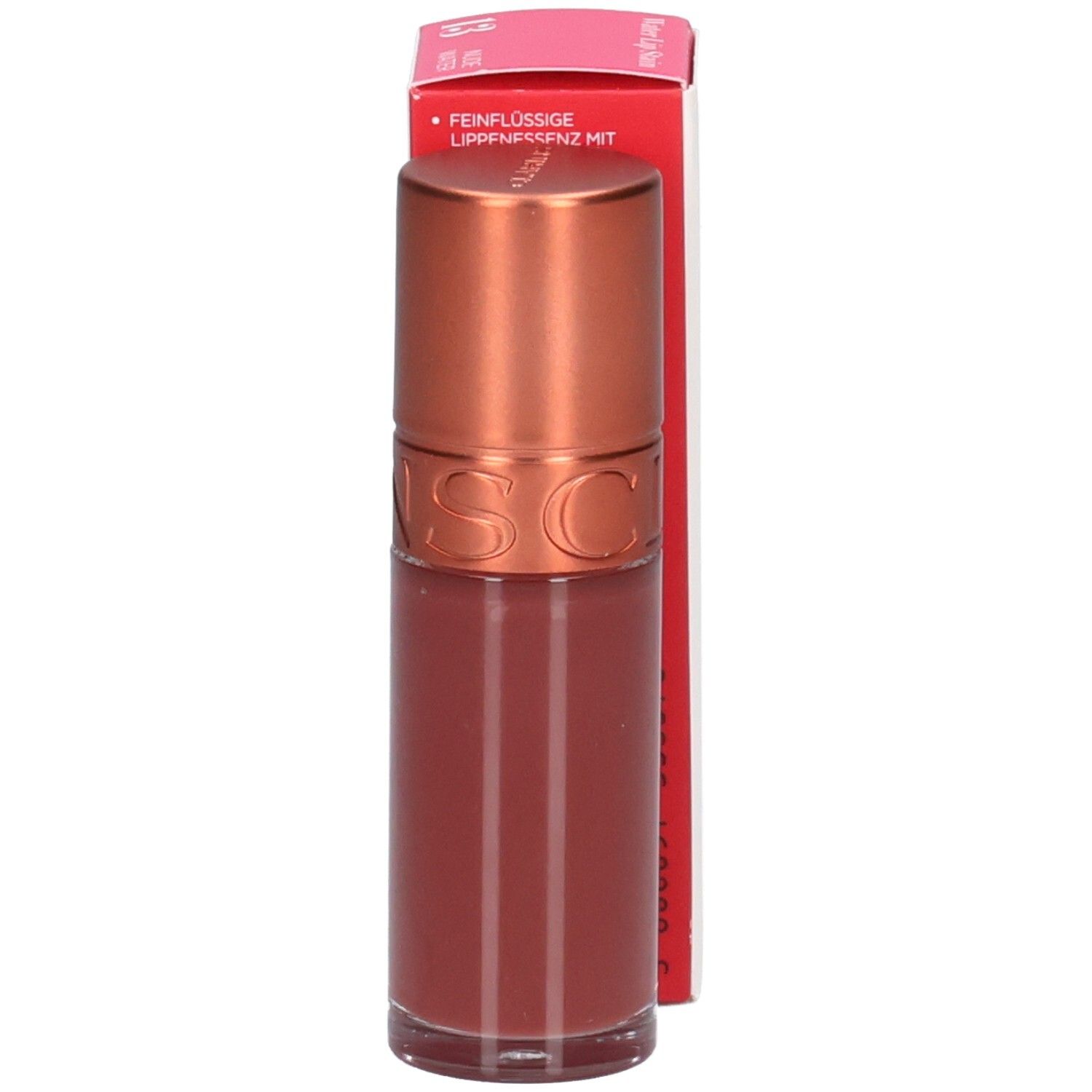 Clarins Eau à Lèvres 13, Lippenstift in Rosé-Wasser-Farbton, mit Himbeerwasser.