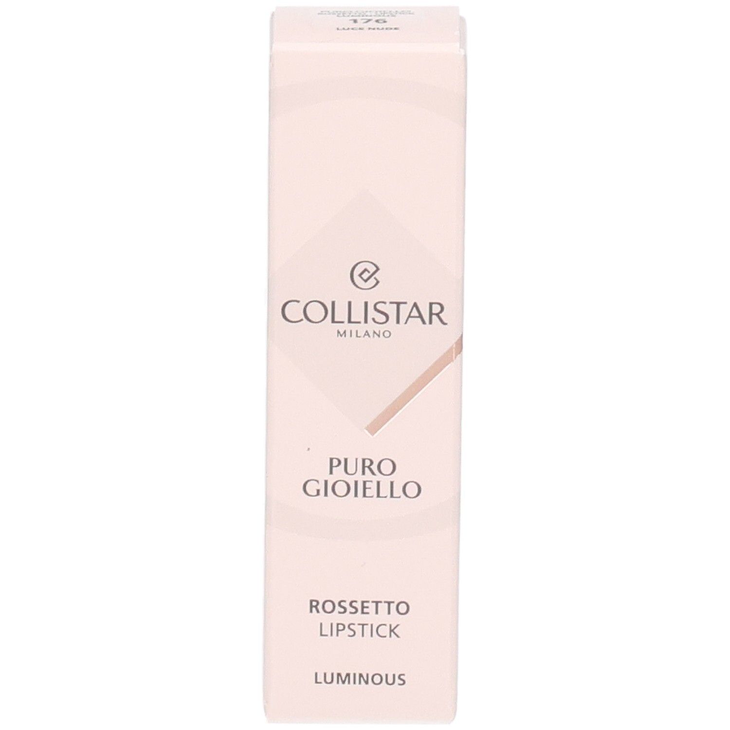 Collistar Puro Gioiello Lippenstift Verpackung, Farbe 176 Luce Nude.