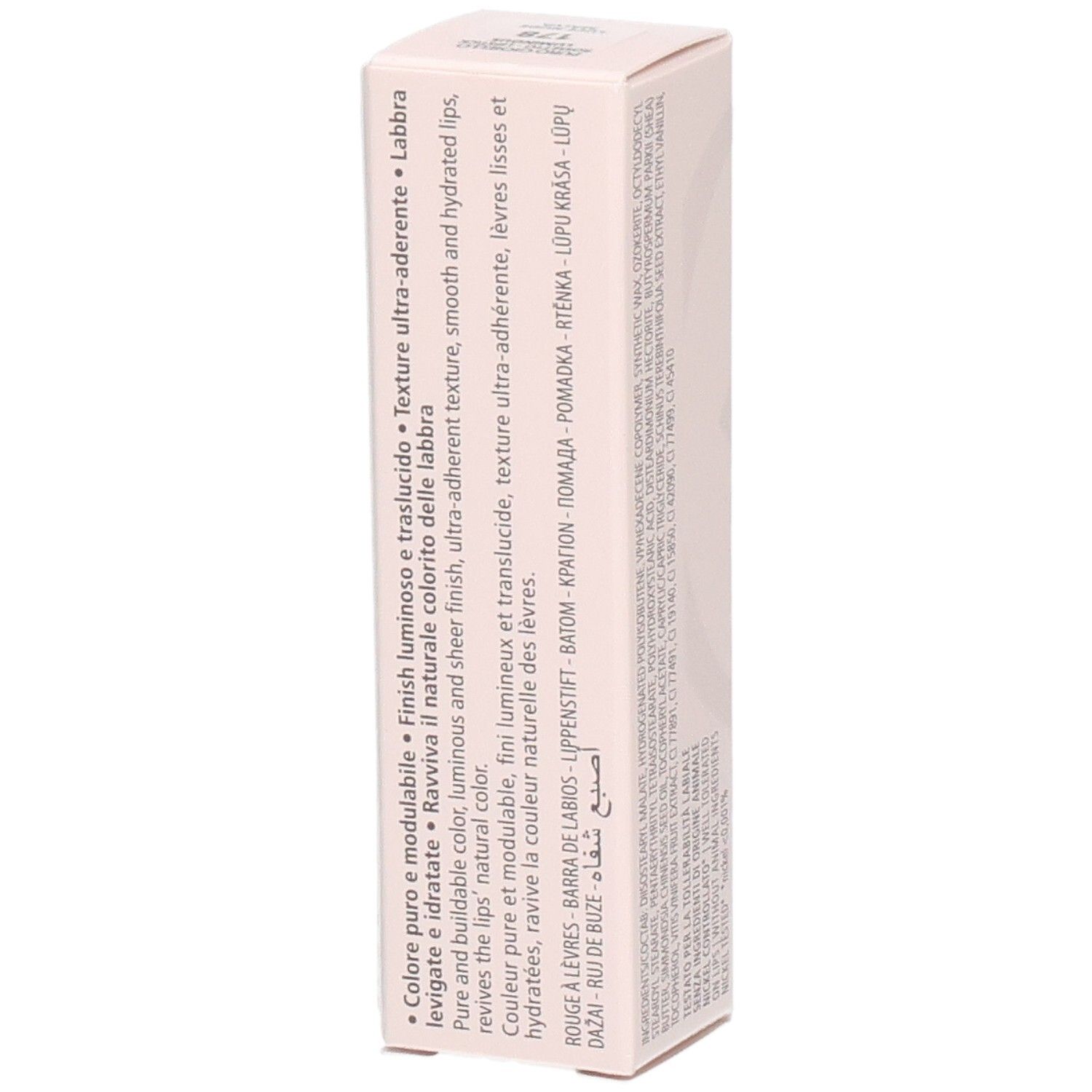 Collistar Puro Gioiello Lippenstift Verpackung Seite mit Produktbeschreibung.