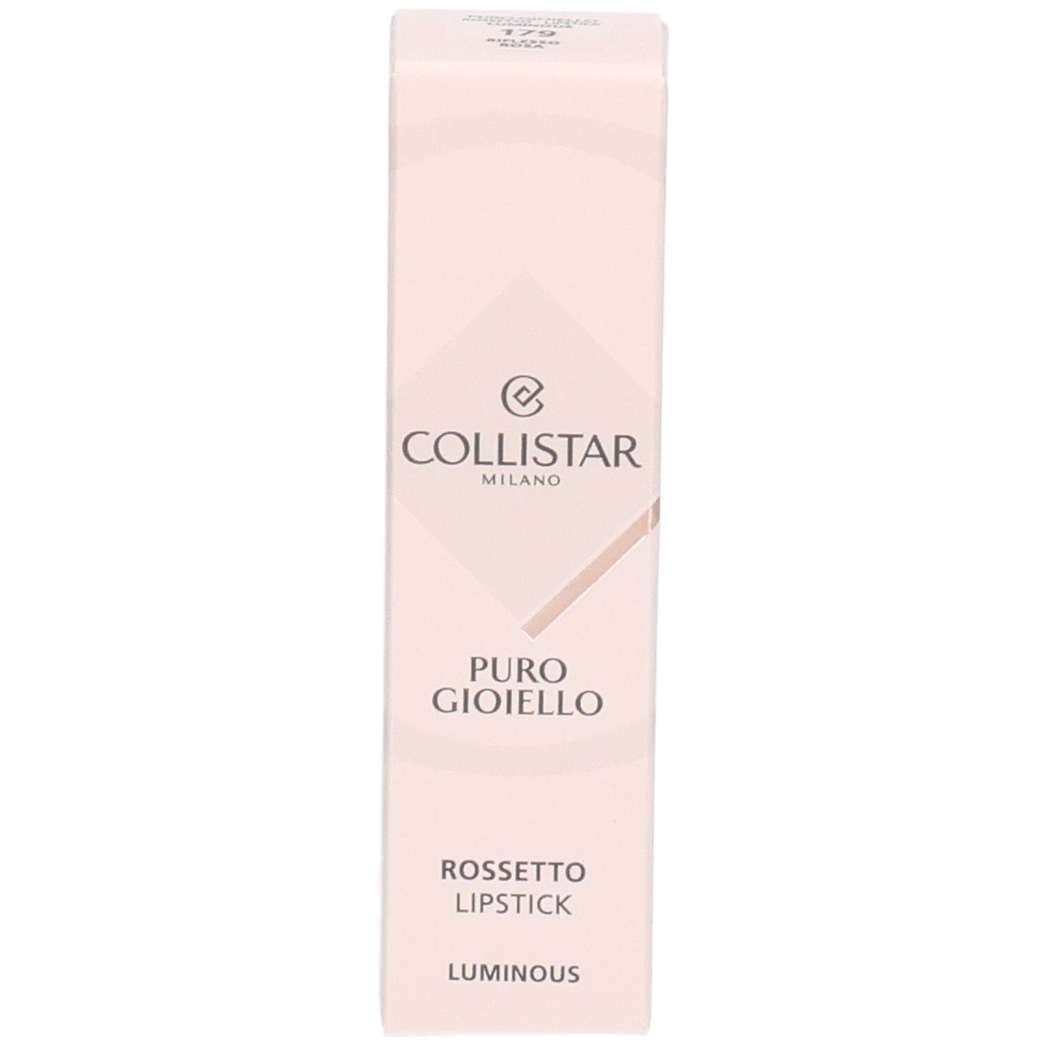 Collistar Puro Gioiello Luminous Lipstick Verpackung mit Logo und Produktbezeichnung.