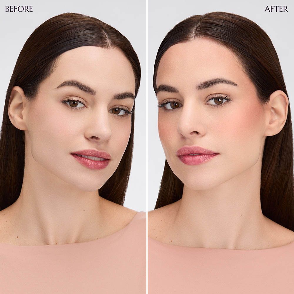 Comparaison avant-après de l'application de Collistar Magica Poudre Bronzante.