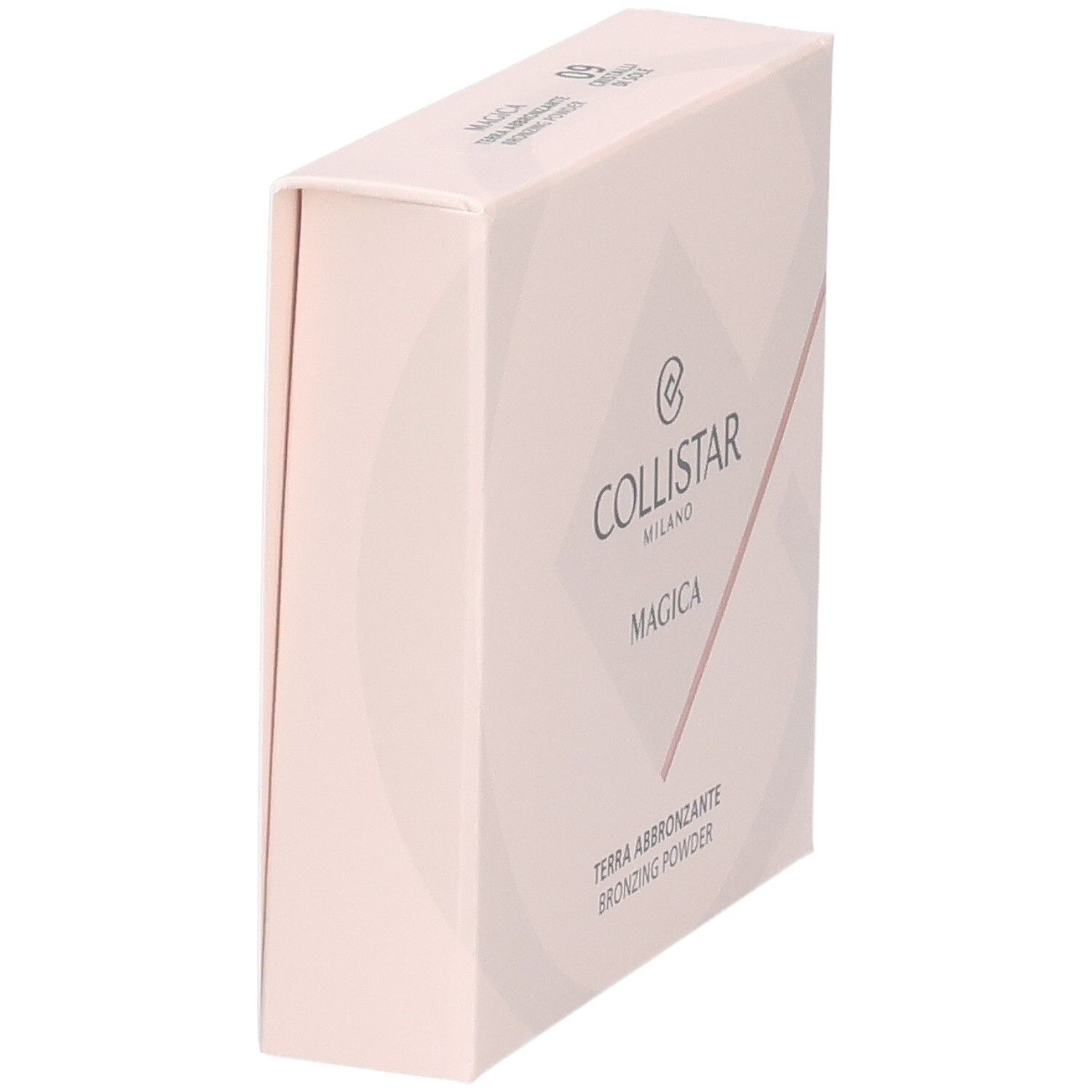 Collistar Magica Bronzing Powder Verpackung, Seitenansicht mit Produktinformationen.