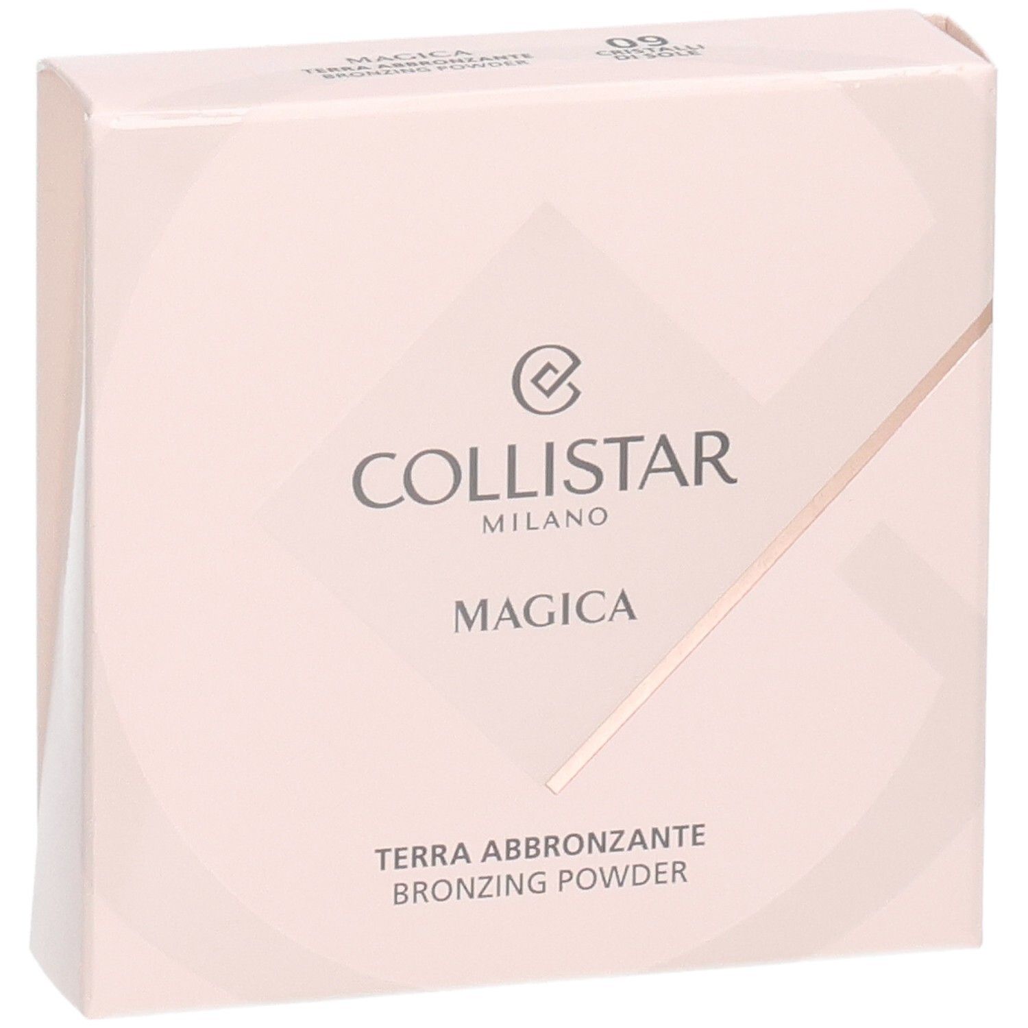 Collistar Magica Bronzing Powder Verpackung, Vorderseite mit Produktnamen und Logo.