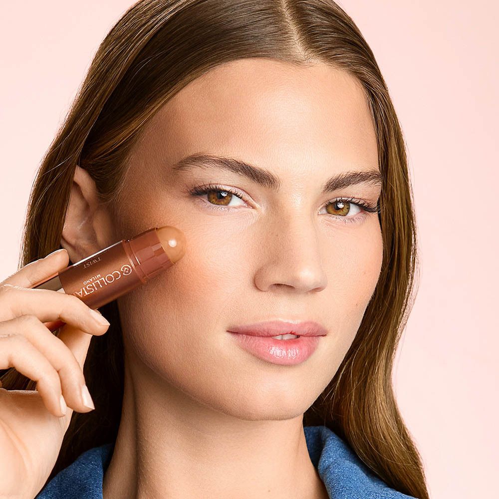 Emballage du Collistar Twist Velvet Bronzer Stick avec instructions d'application.