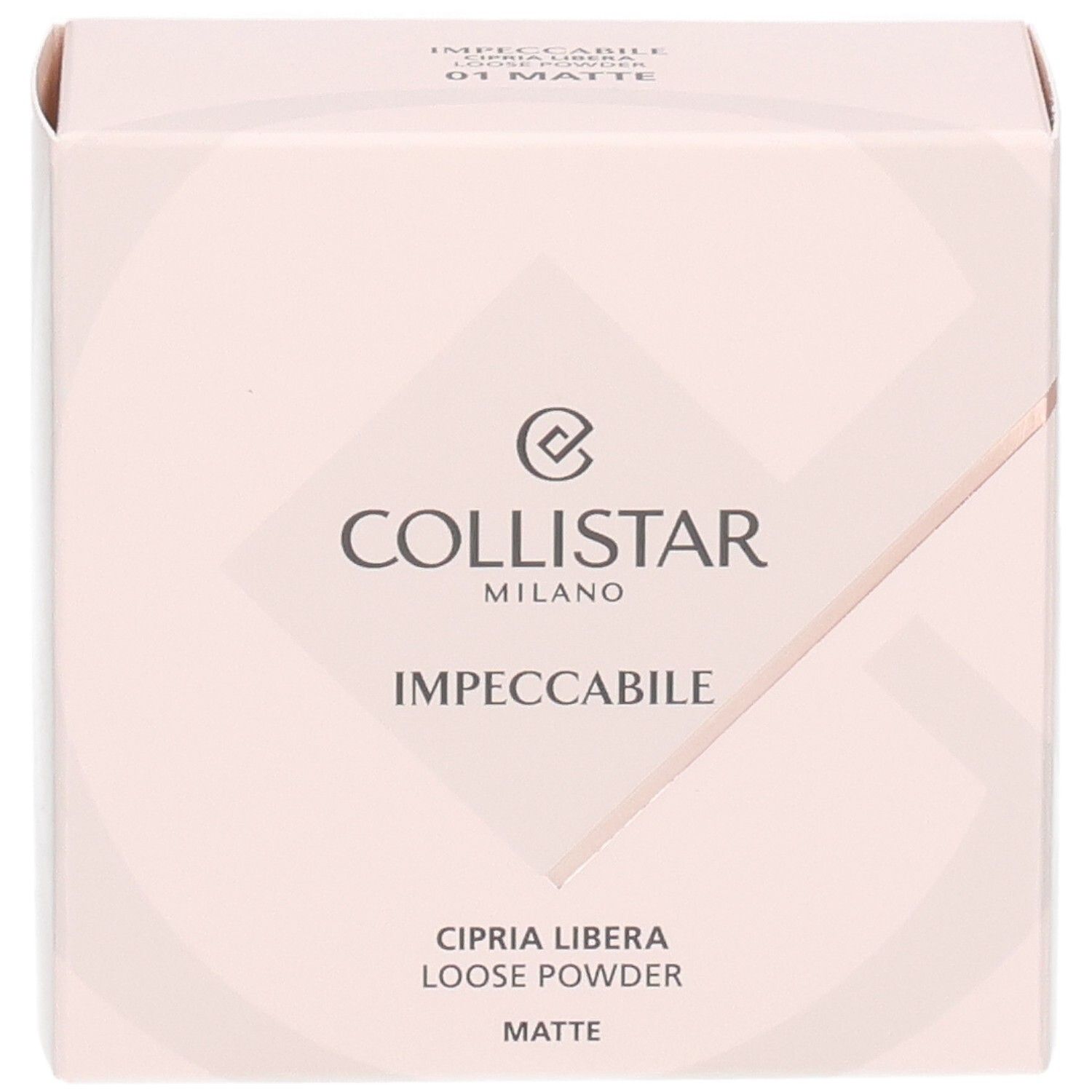 Collistar Impeccabile Poudre Libre Kartonverpackung, Vorderansicht.