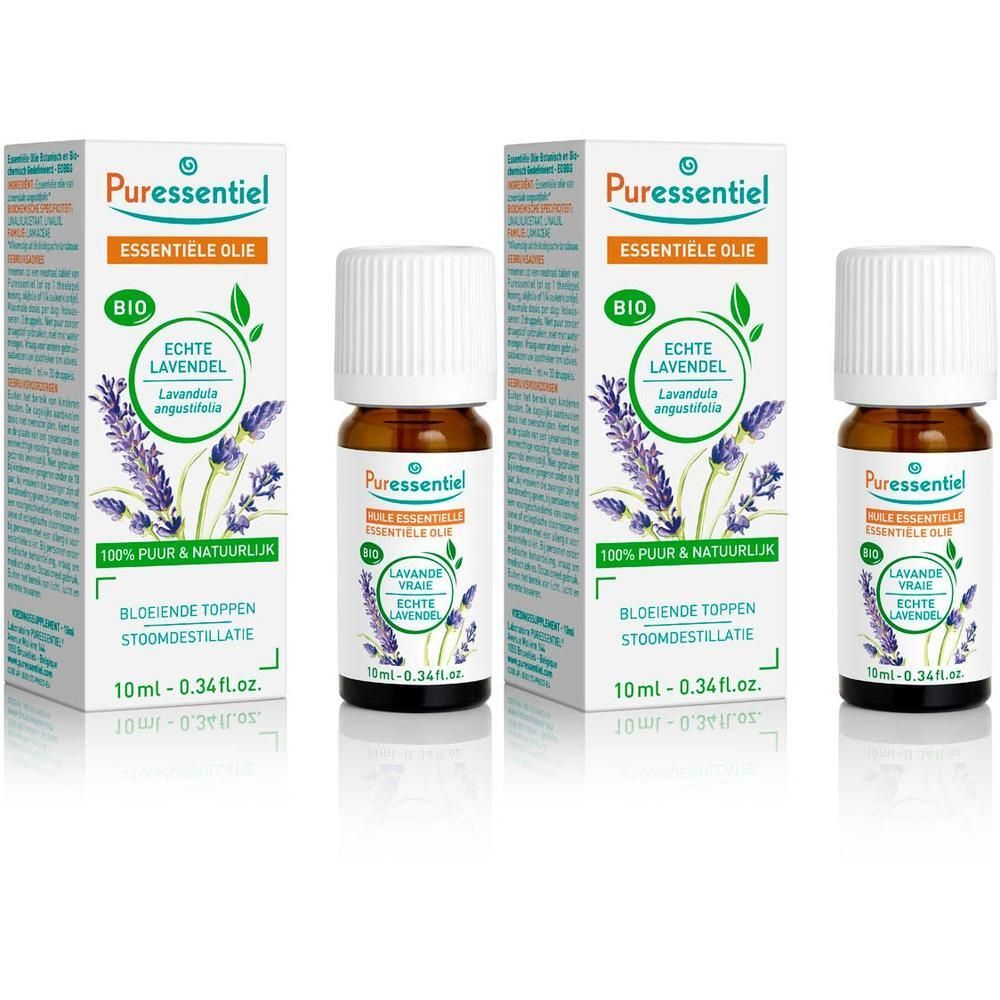 Puressentiel Bio ätherisches Öl Echte Lavendel, 10ml. Dampfdestillation aus blühenden Lavendeltrauben.
