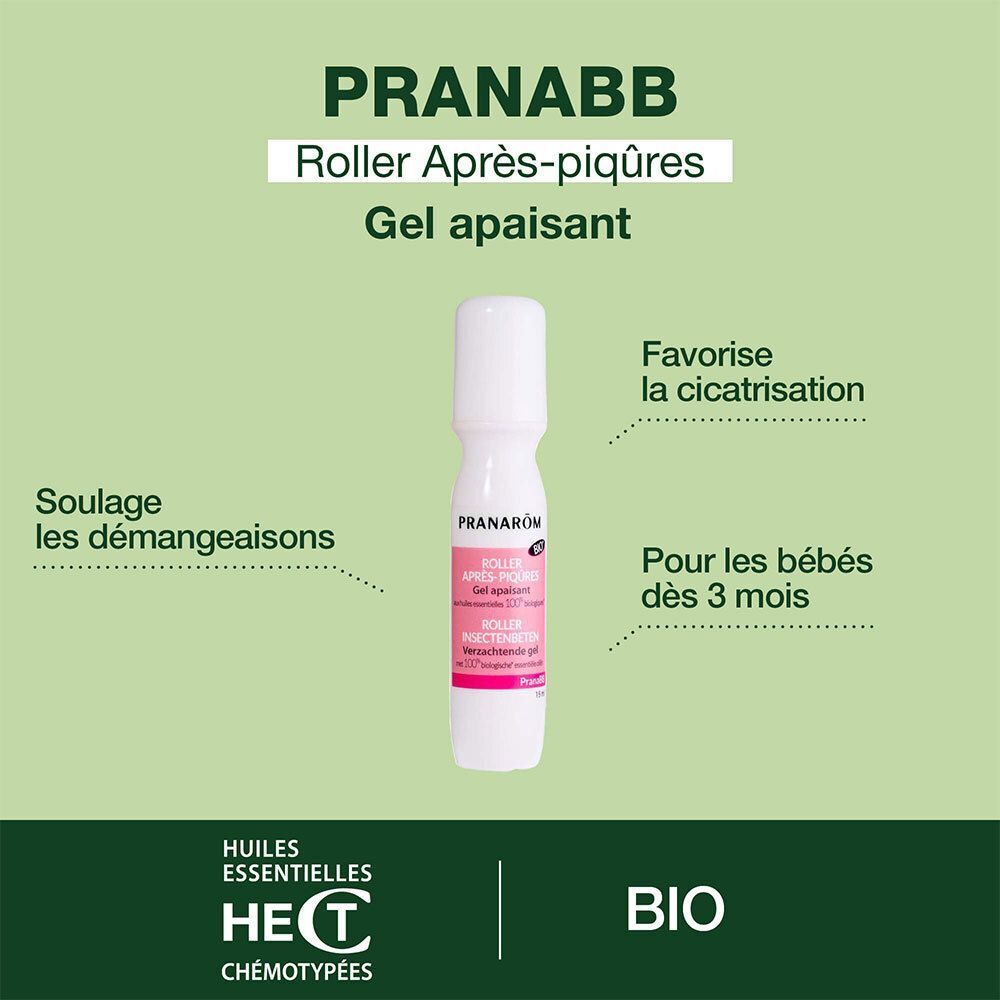 Pranabb Roller Après-piqûres Gel: Beruhigendes Gel zur Linderung von Juckreiz und Förderung der Heilung, für Babys ab 3 Monaten.