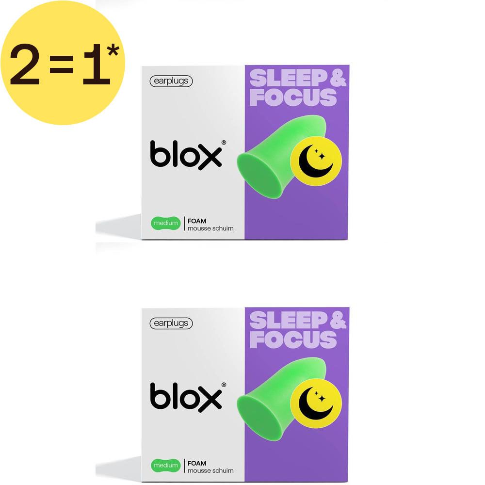 Emballage pour bouchons d'oreilles en mousse blox® Sleep & Focus, Medium, Vert.