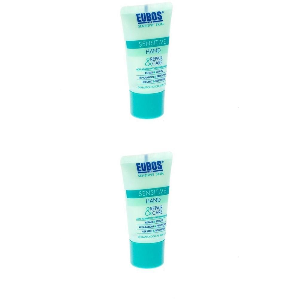 Zwei EUBOS MED Sensitive Hand Repair & Schutz Creme Tuben.