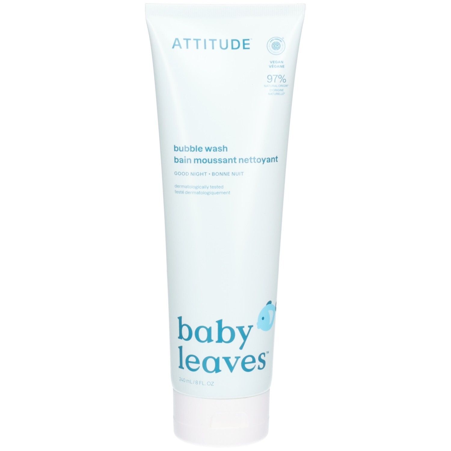 ATTITUDE Baby Leaves Schaumbad, 97% natürliche Inhaltsstoffe, dermatologisch getestet.