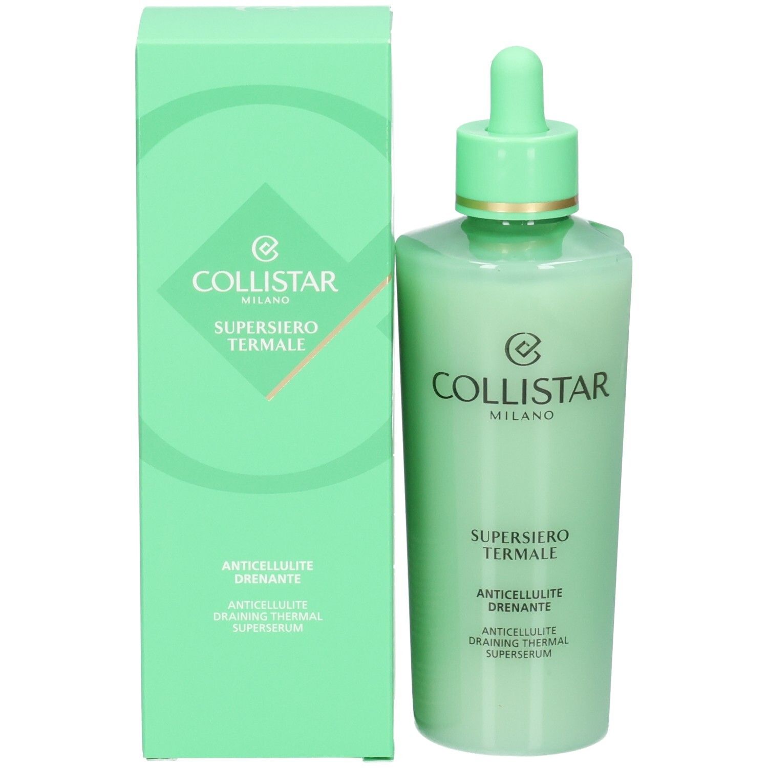 Collistar Supersiero Termale Anticellulite Drenante Flasche und Verpackung.