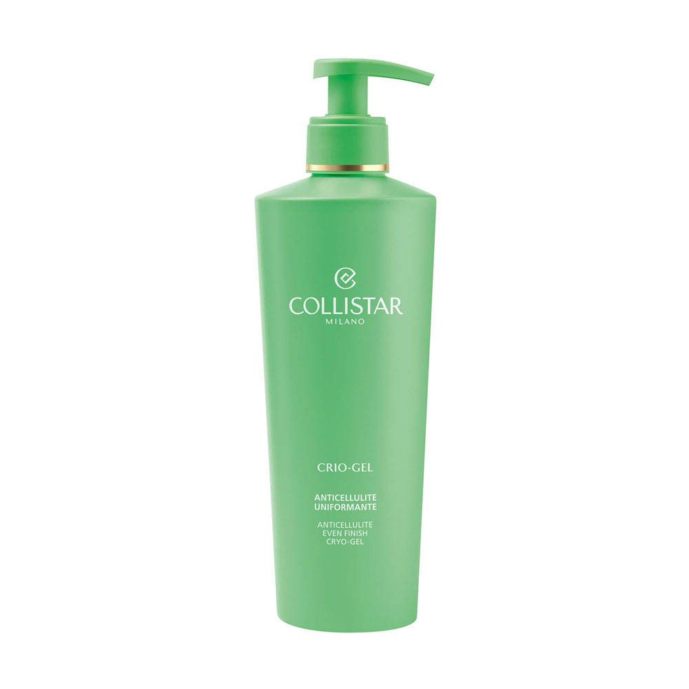 Collistar Anticellulite Even Finish Cryo-Gel dans un flacon pompe vert.